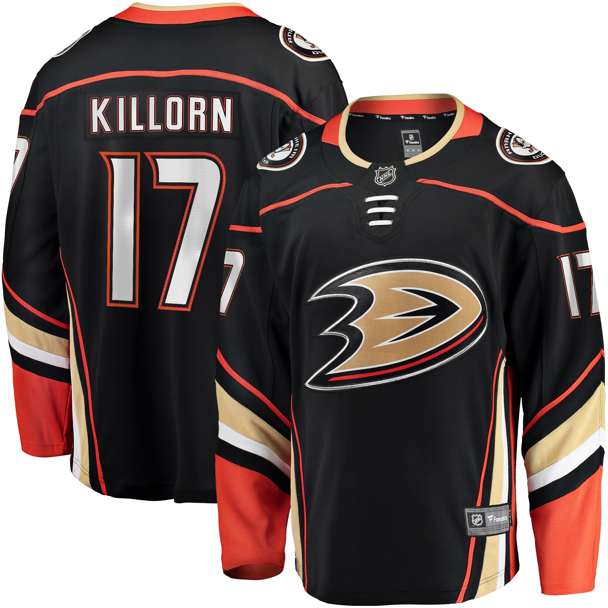Men's Anaheim Ducks Alex Killorn Black Home Breakaway Jersey - JS679 