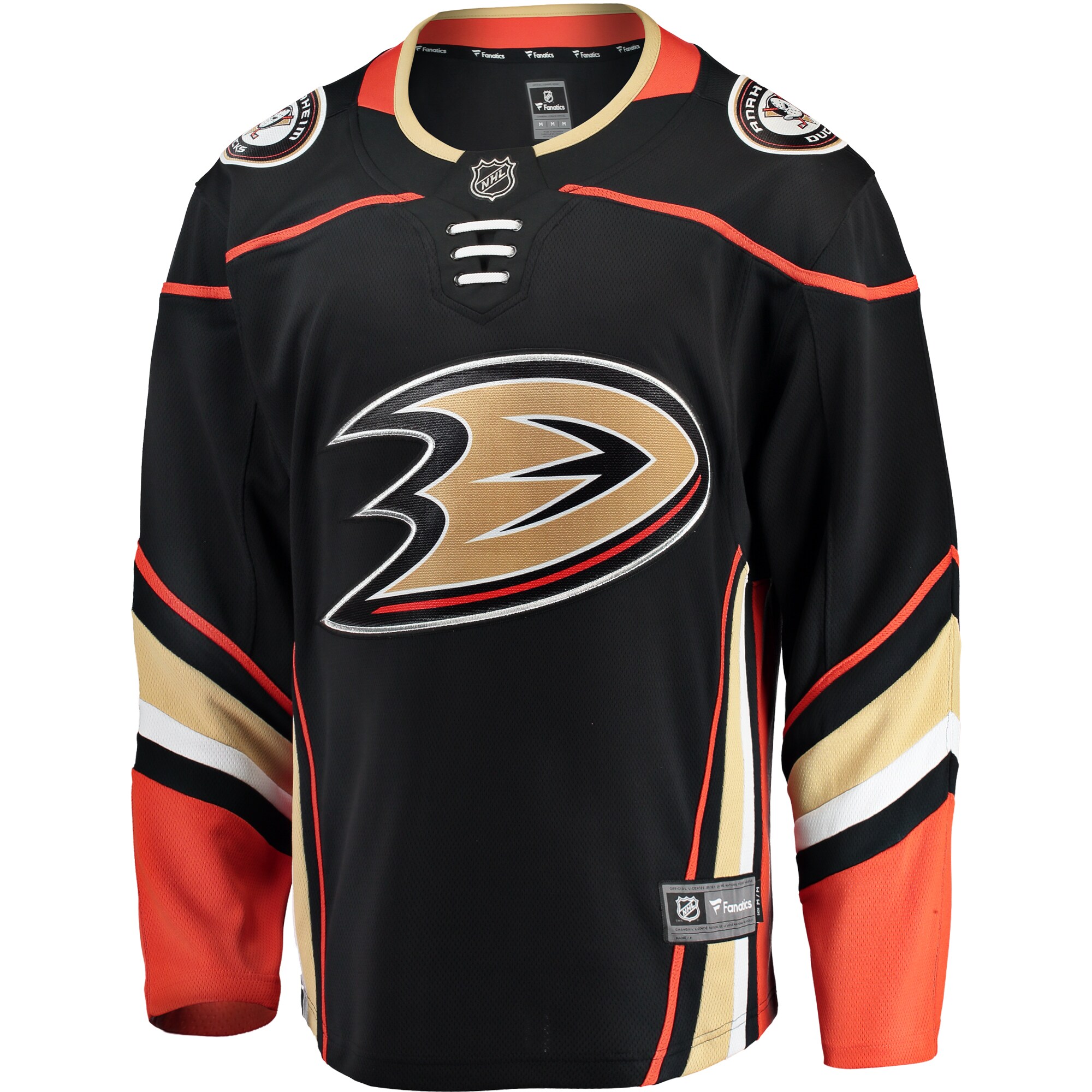 Alternative view of Men's Anaheim Ducks Black Breakaway Home Jersey - JS173 