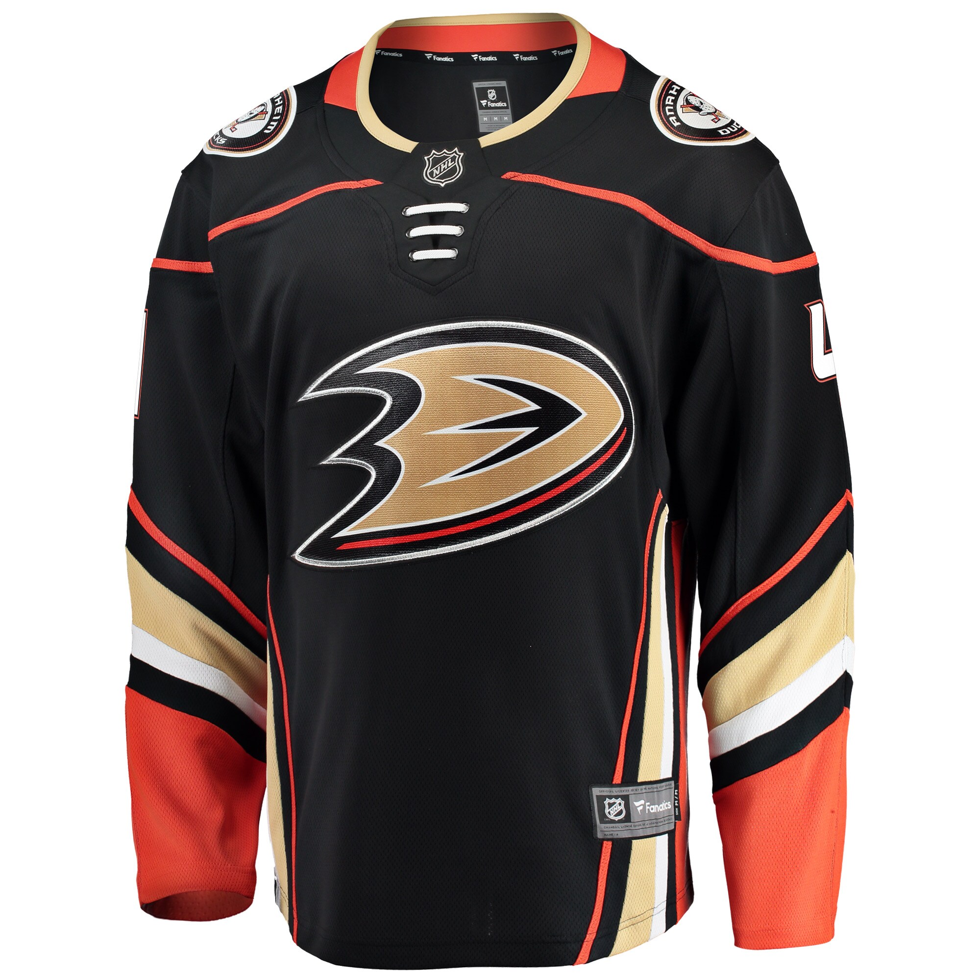 Alternative view of Men's Anaheim Ducks Cam Fowler Black Breakaway Player Jersey - JS393 