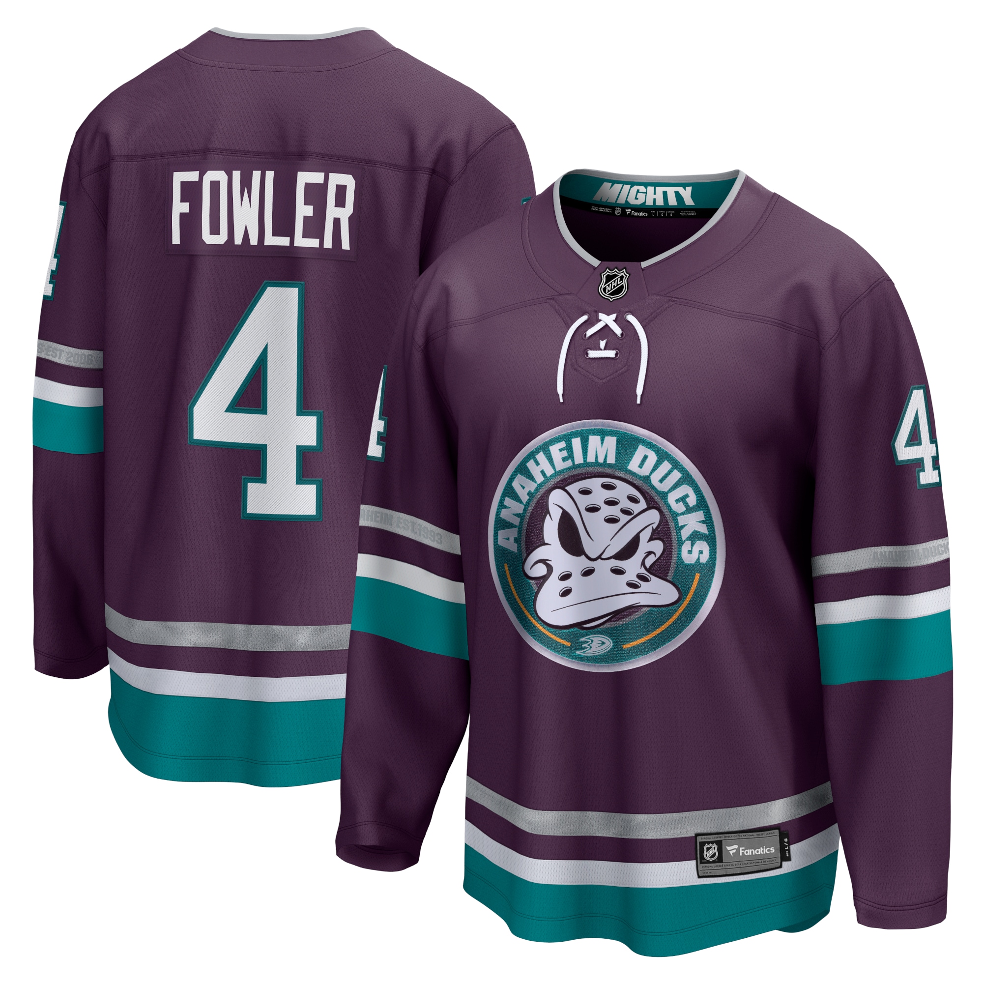 Men's Anaheim Ducks Cam Fowler Purple 30th Anniversary Premier Breakaway Jersey - JS277 
