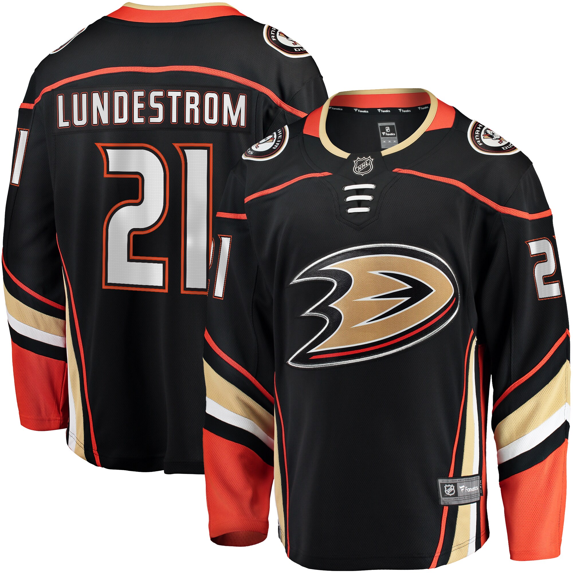 Men's Anaheim Ducks Isac Lundestrom Black Home Breakaway Jersey - JS997 
