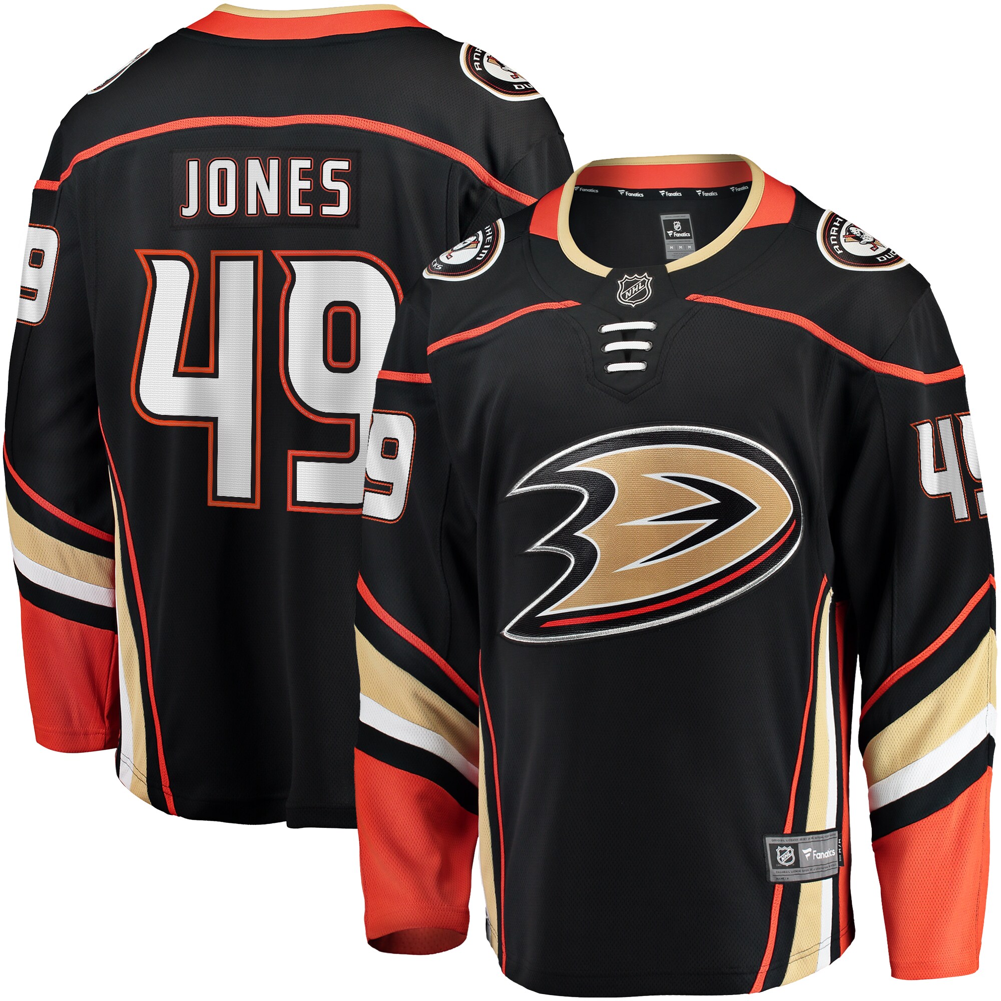 Men's Anaheim Ducks Max Jones Black Home Breakaway Jersey - JS430 