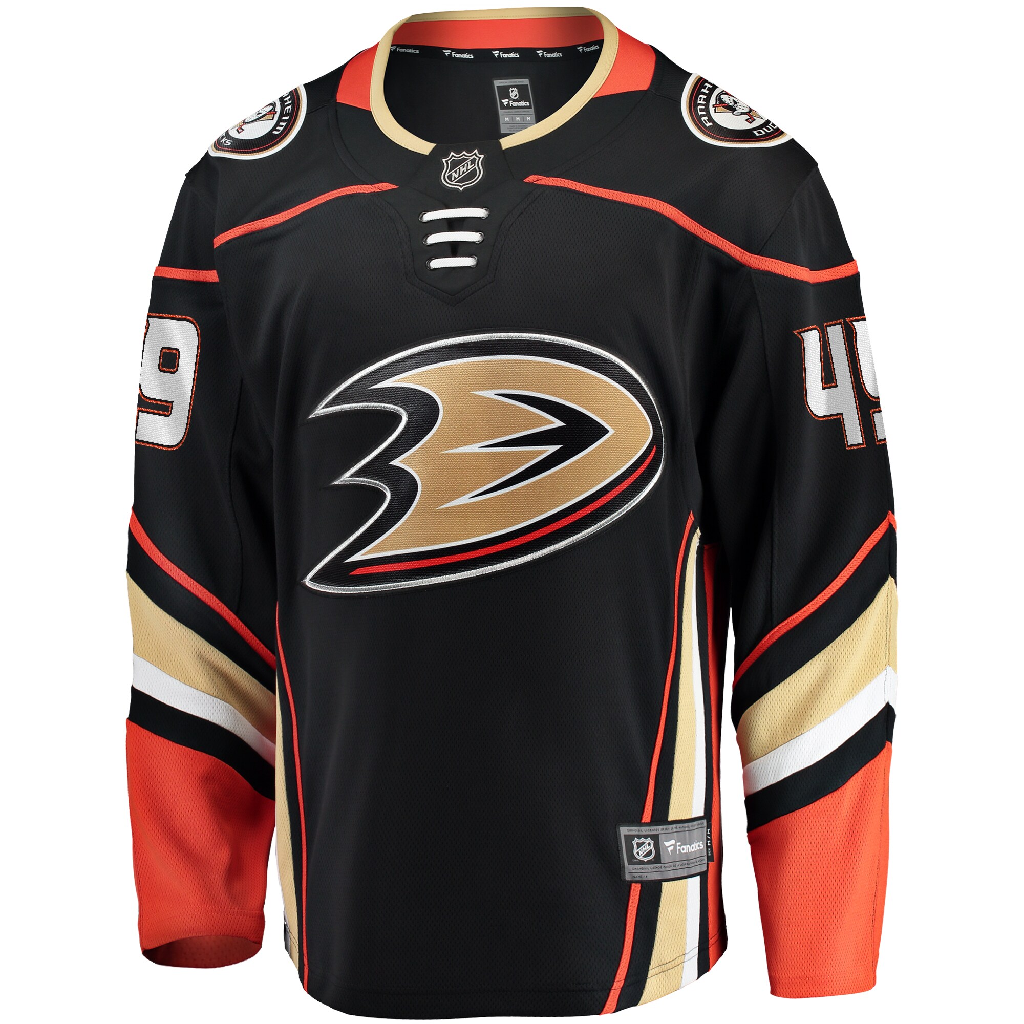 Alternative view of Men's Anaheim Ducks Max Jones Black Home Breakaway Jersey - JS430 