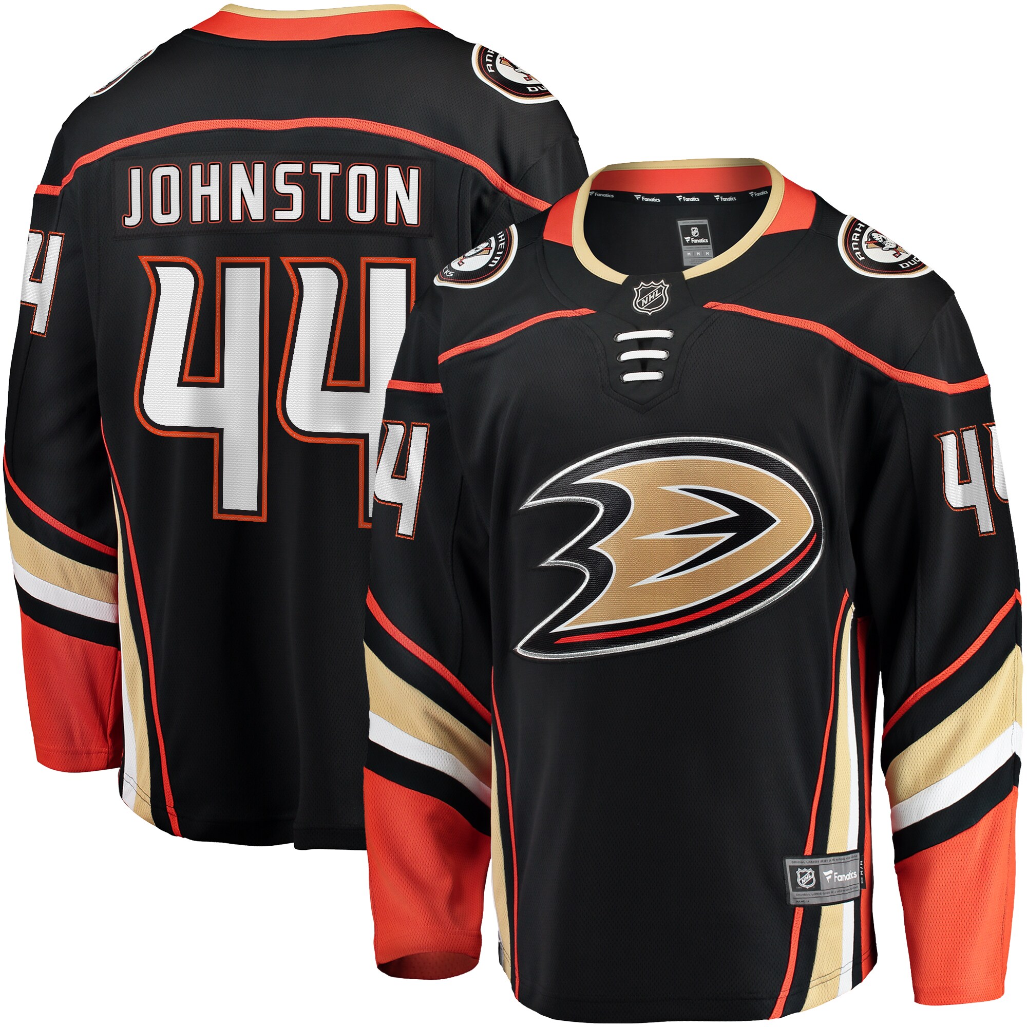 Men's Anaheim Ducks Ross Johnston Black Home Premier Breakaway Player Jersey - JS882 
