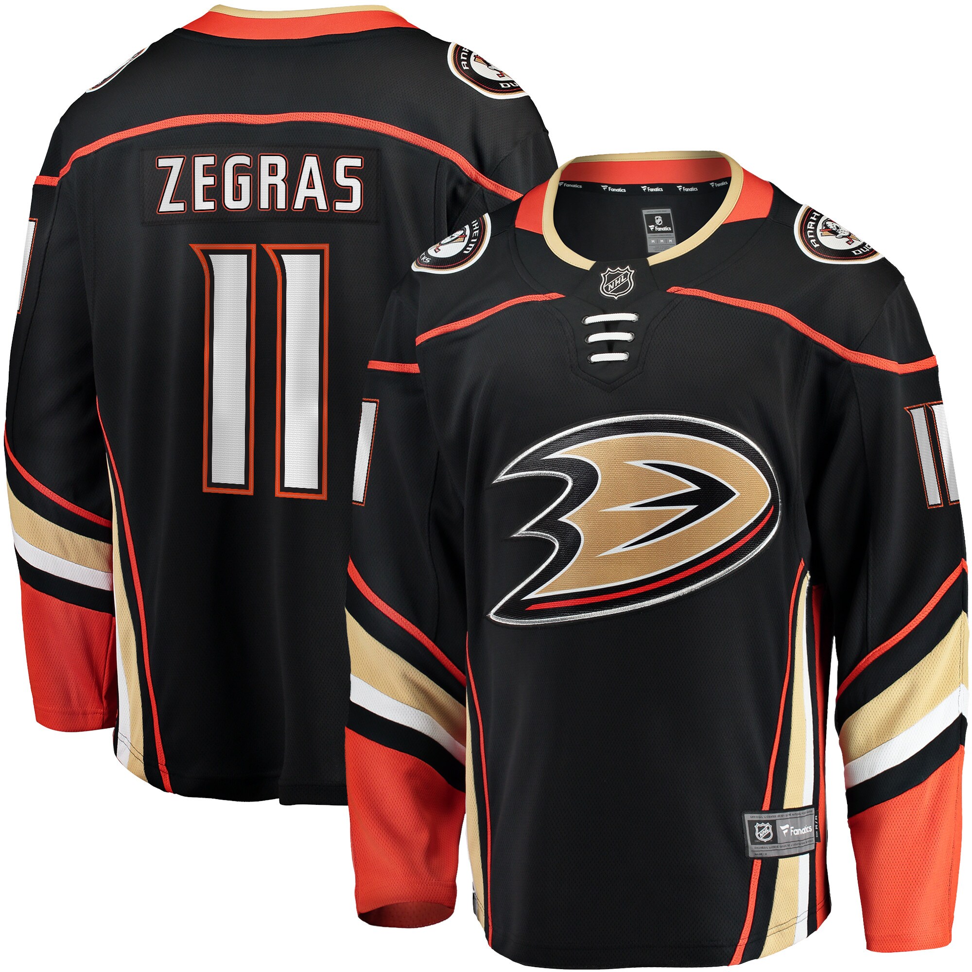 Men's Anaheim Ducks Trevor Zegras Black Home Breakaway Player Jersey - JS674 