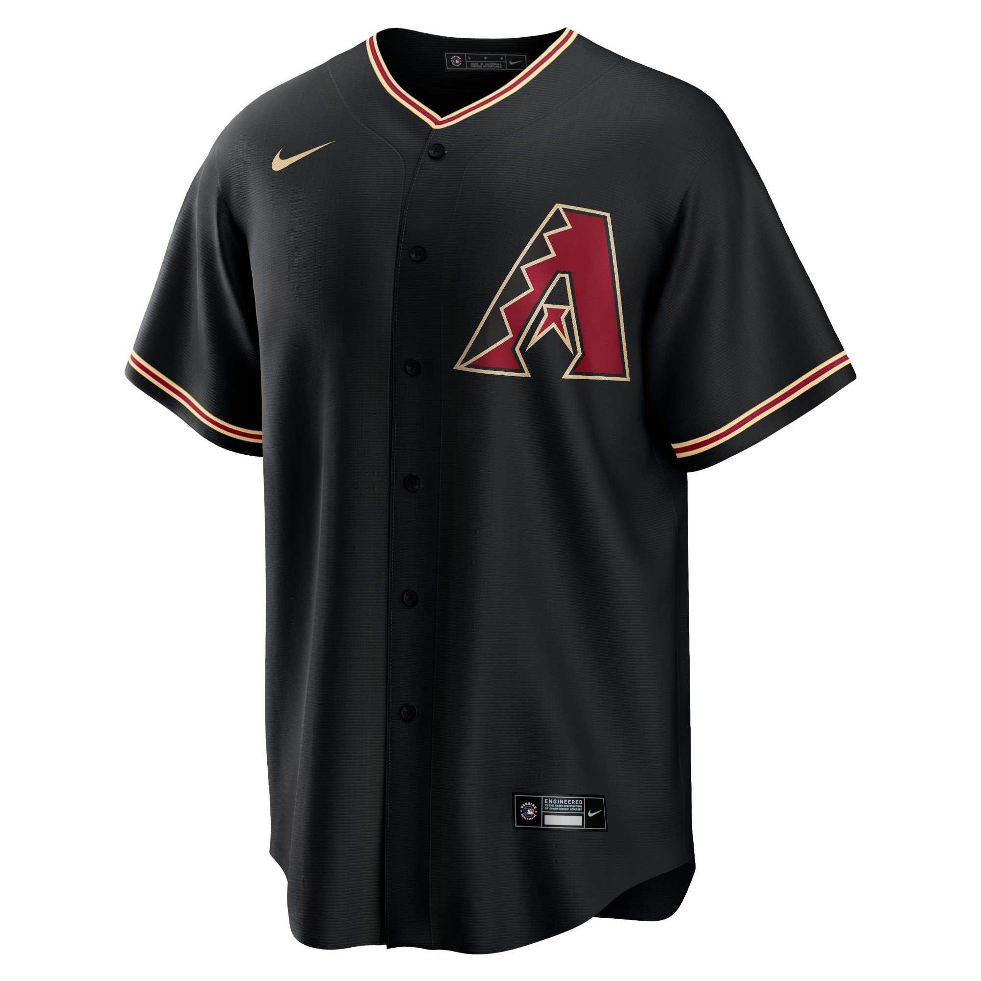 Alternative view of Men's Arizona Diamondbacks Black Alternate Team Jersey