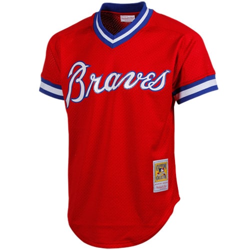 Alternative view of Men's Atlanta Braves Dale Murphy Mitchell & Ness Red 1980 Cooperstown Collection Mesh Batting Practice Jersey - JS156