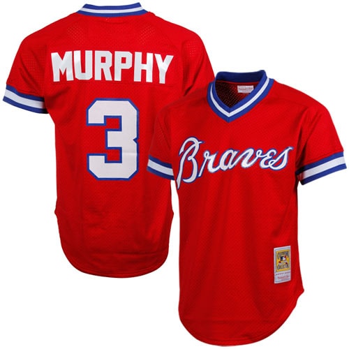 Men's Atlanta Braves Dale Murphy Mitchell & Ness Red 1980 Cooperstown Collection Mesh Batting Practice Jersey - JS858