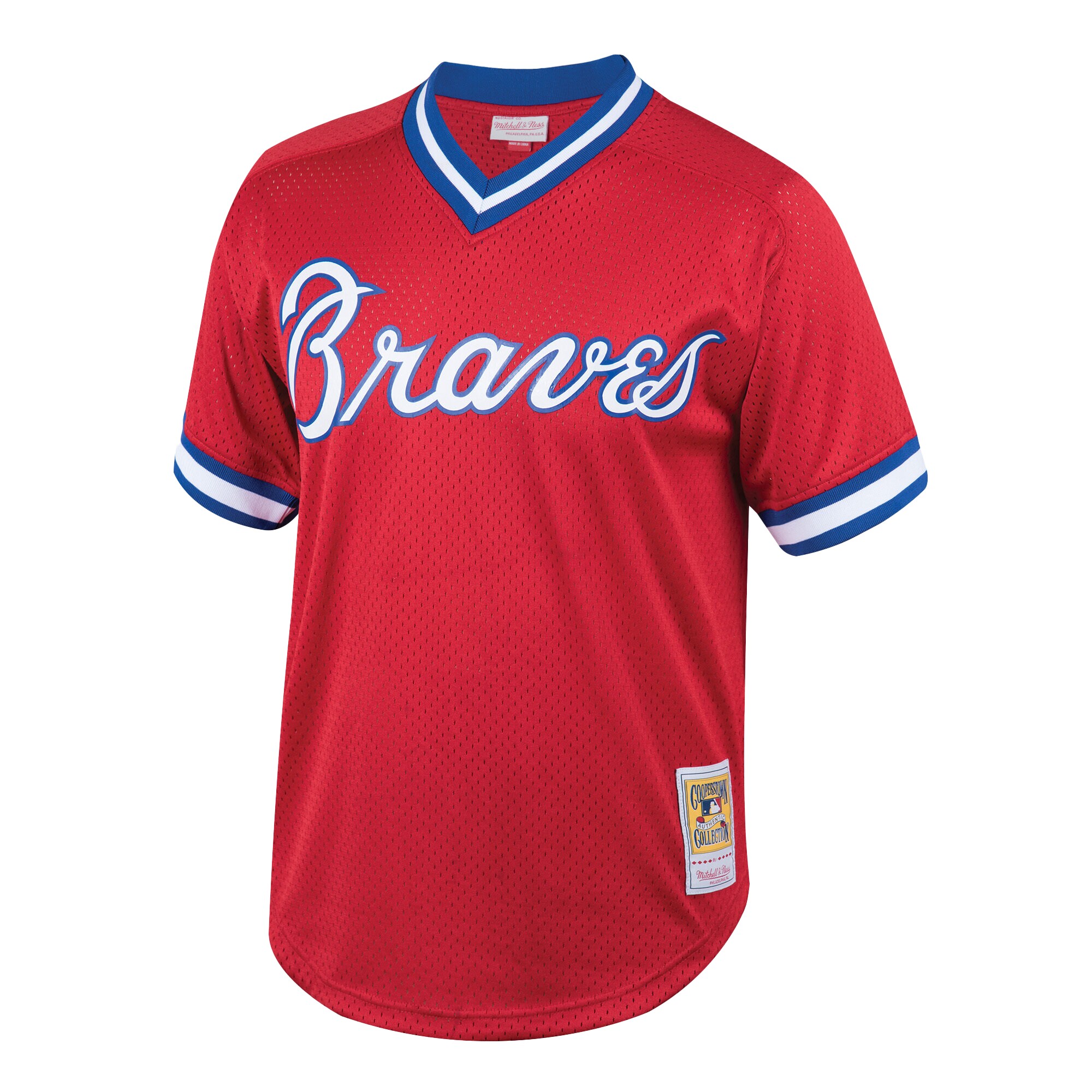 Alternative view of Men's Atlanta Braves Dale Murphy Mitchell & Ness Red Cooperstown Collection Mesh Batting Practice Jersey - JS510