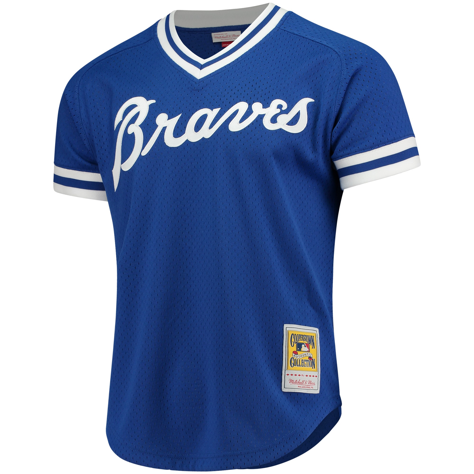 Alternative view of Men's Atlanta Braves Dale Murphy Mitchell & Ness Royal Cooperstown Mesh Batting Practice Jersey - JS576