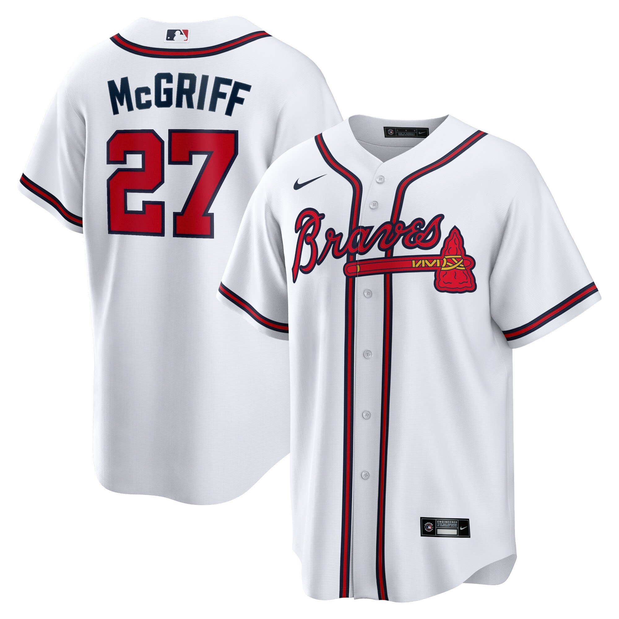 Men's Atlanta Braves Fred McGriff White 2023 Hall of Fame Inline Jersey - JS345
