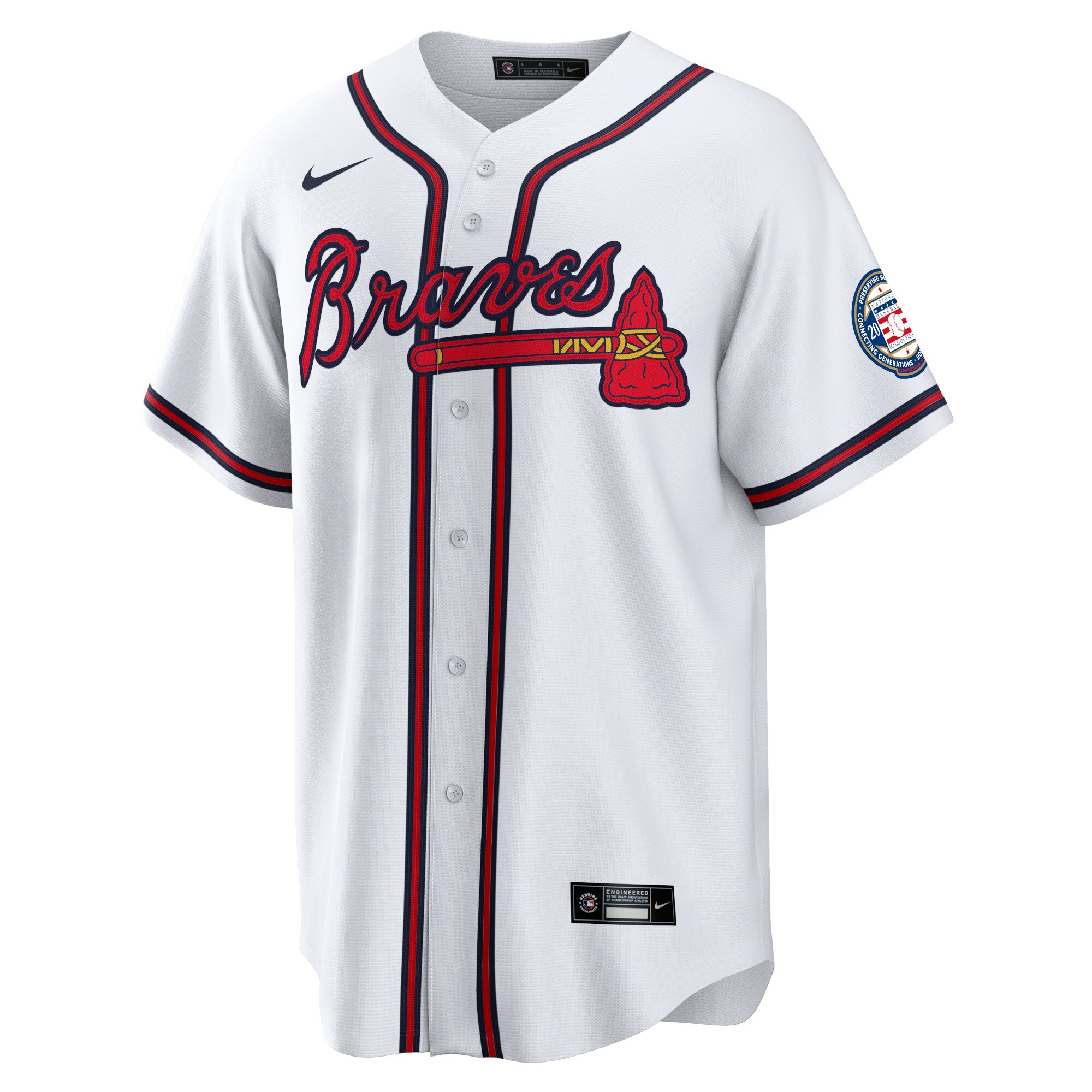 Alternative view of Men's Atlanta Braves Fred McGriff White 2023 Hall of Fame Patch Inline Jersey - JS988