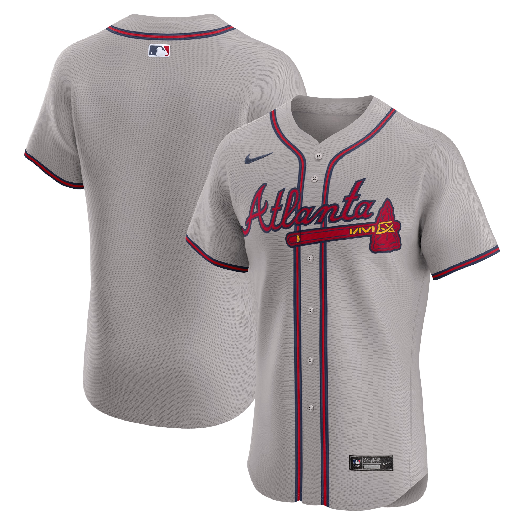 Men's Atlanta Braves Gray Road Elite Jersey - JS500