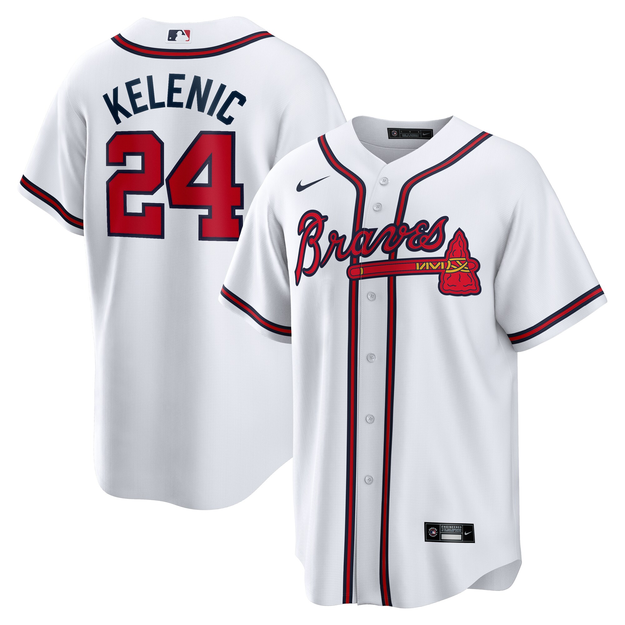 Men's Atlanta Braves Jarred Kelenic White Home Jersey - JS307