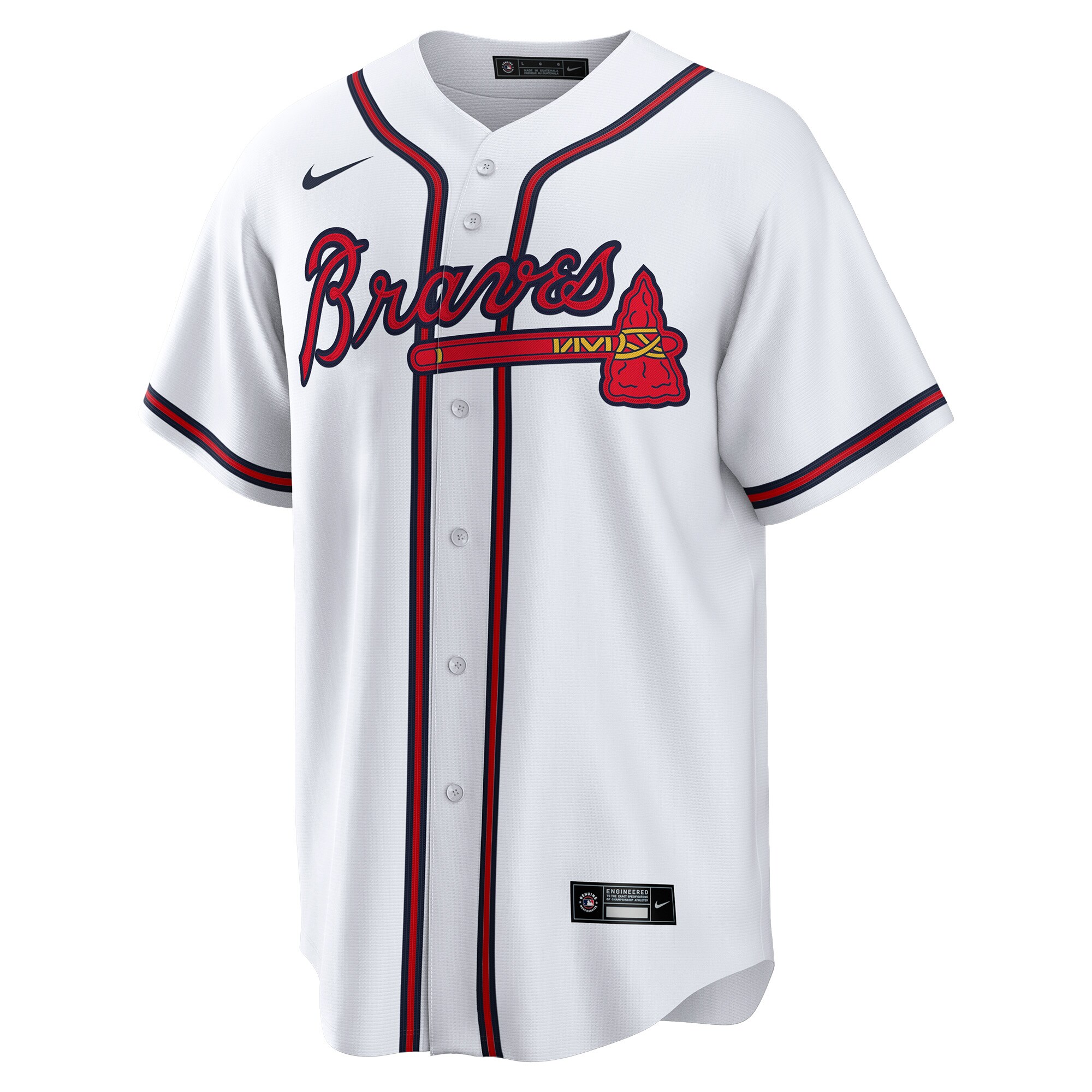 Alternative view of Men's Atlanta Braves Joe Jiménez White Home Player Jersey - JS566
