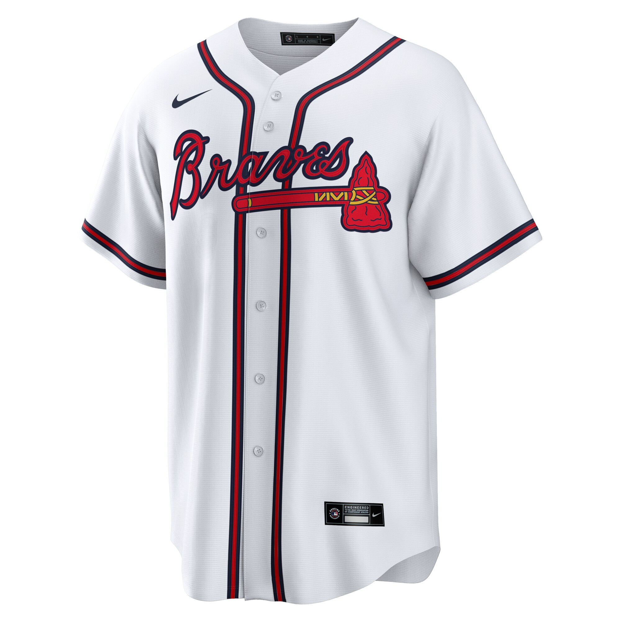 Alternative view of Men's Atlanta Braves Marcell Ozuna White Home Jersey - JS177