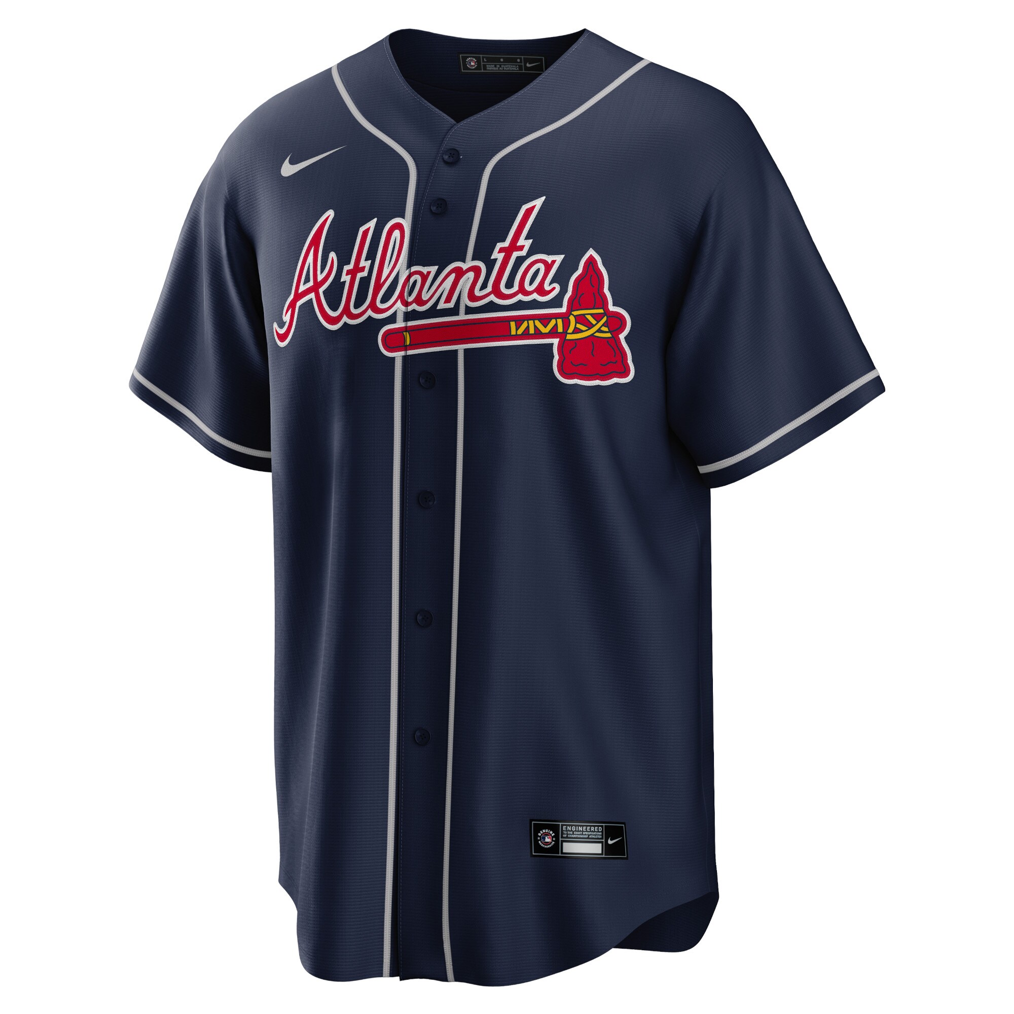 Alternative view of Men's Atlanta Braves Matt Olson Navy Big & Tall Alternate Player Jersey - JS155