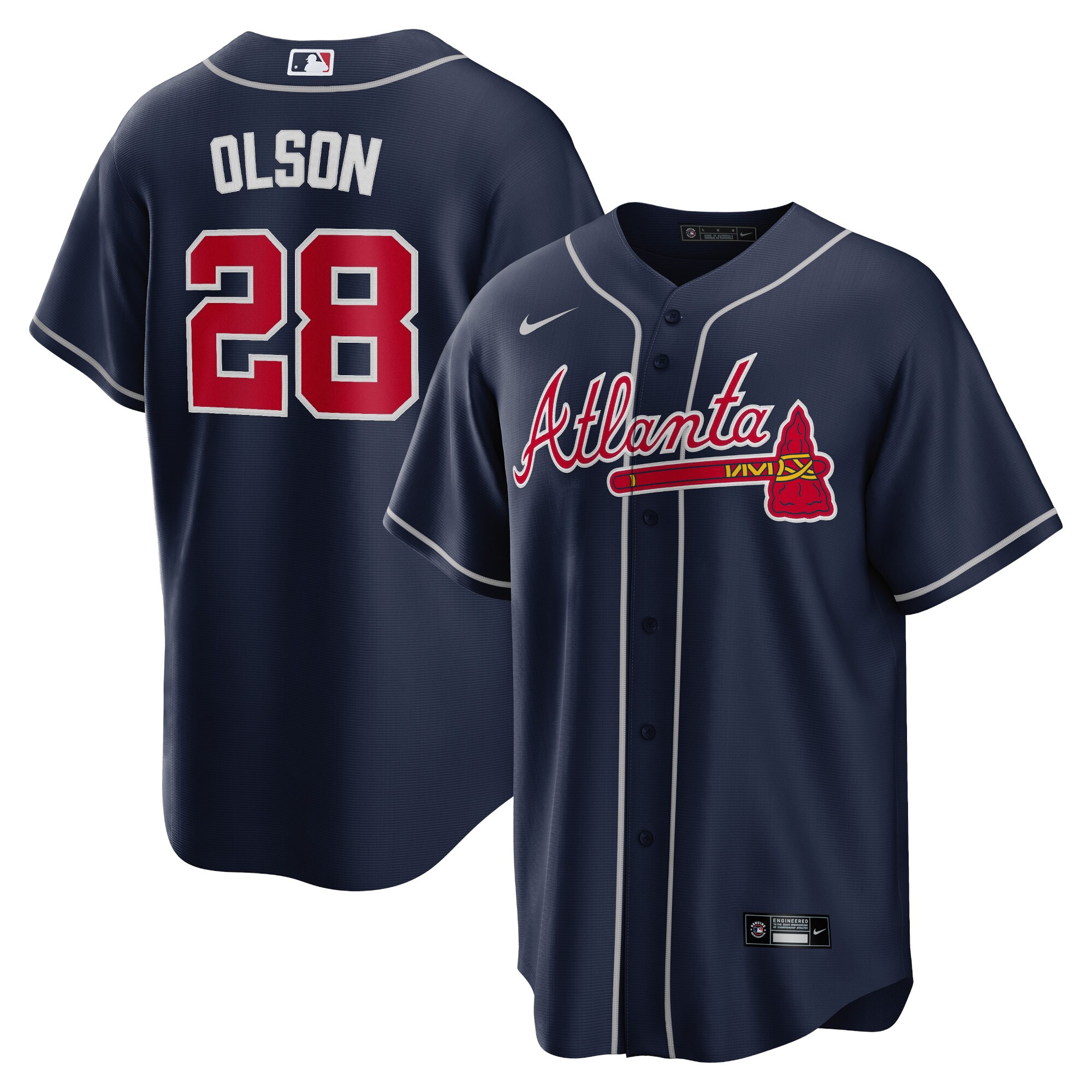 Men's Atlanta Braves Matt Olson Navy Big & Tall Alternate Player Jersey - JS155