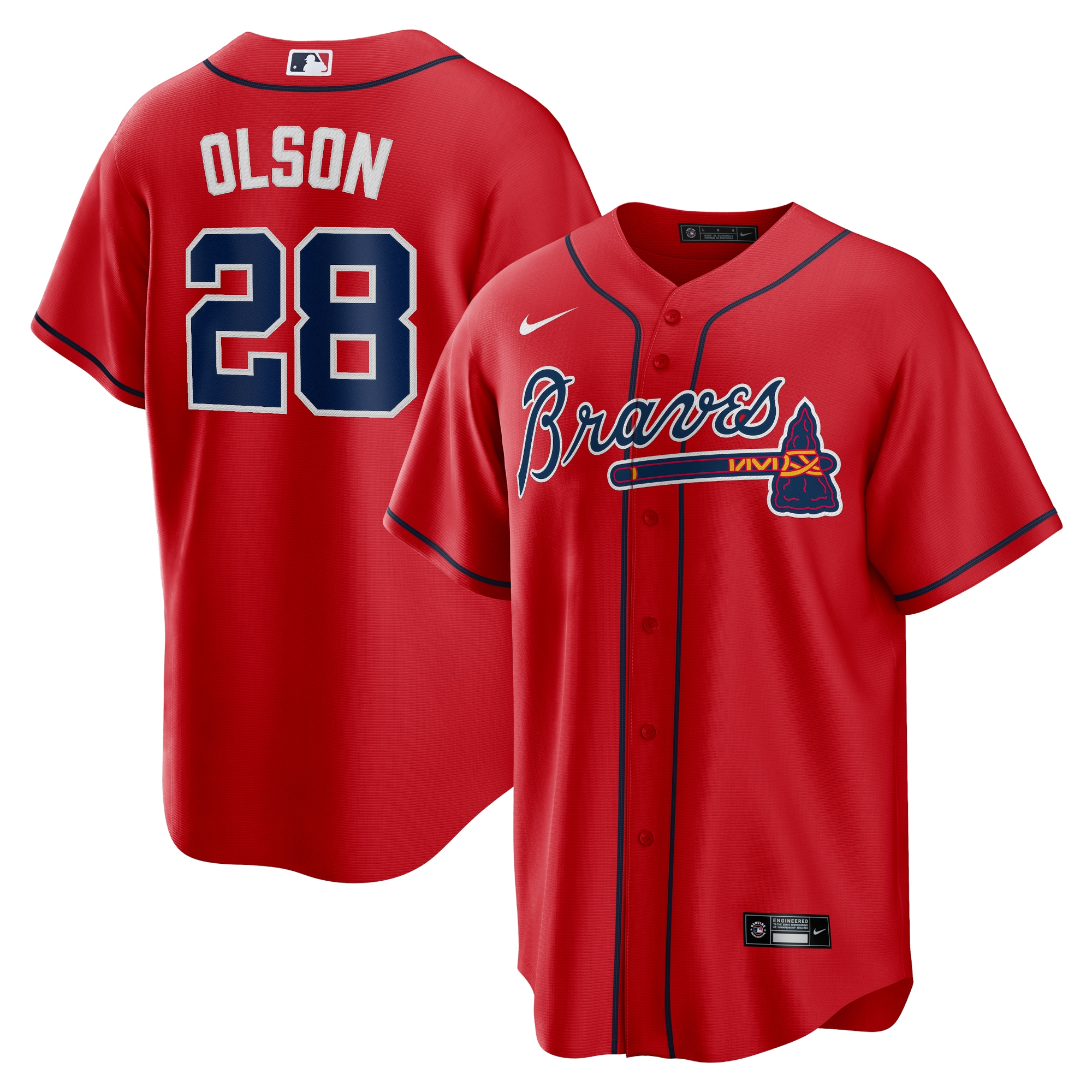 Men's Atlanta Braves Matt Olson Red Alternate Player Jersey - JS814