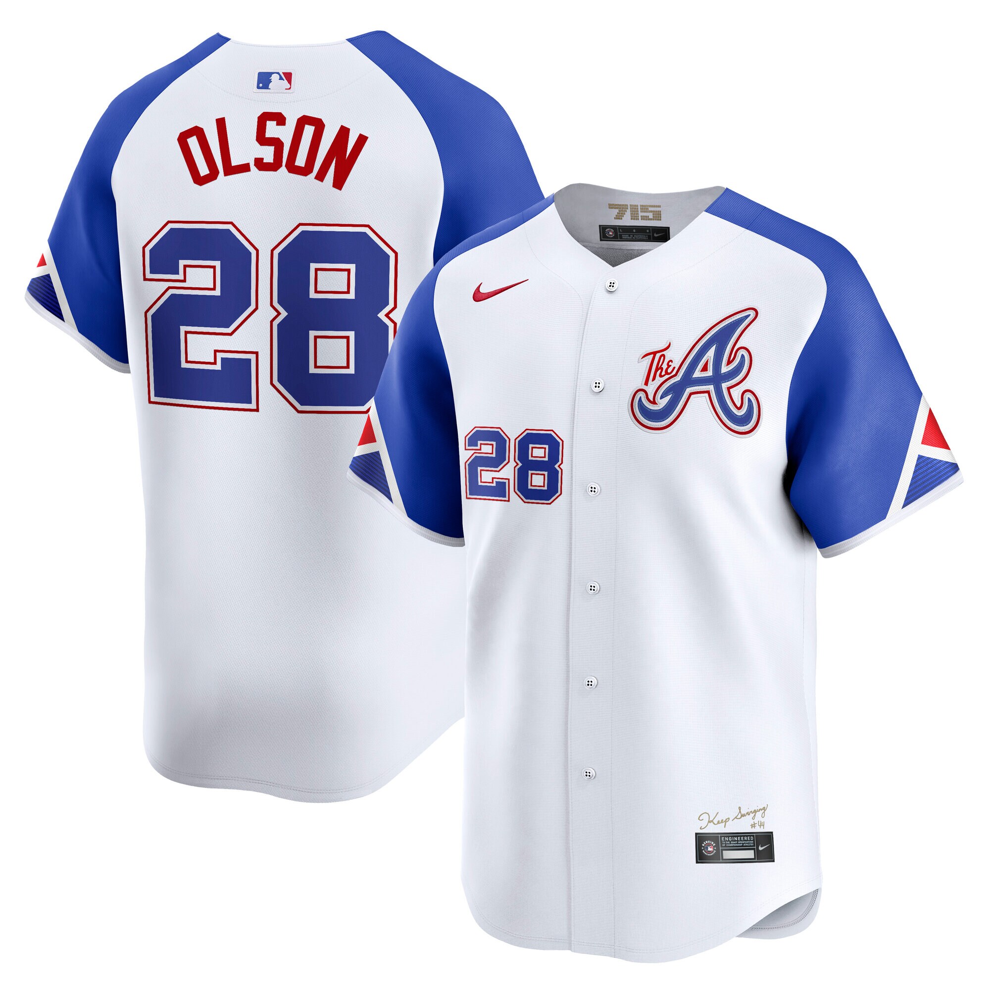 Men's Atlanta Braves Matt Olson White City Connect Limited Player Jersey - JS467