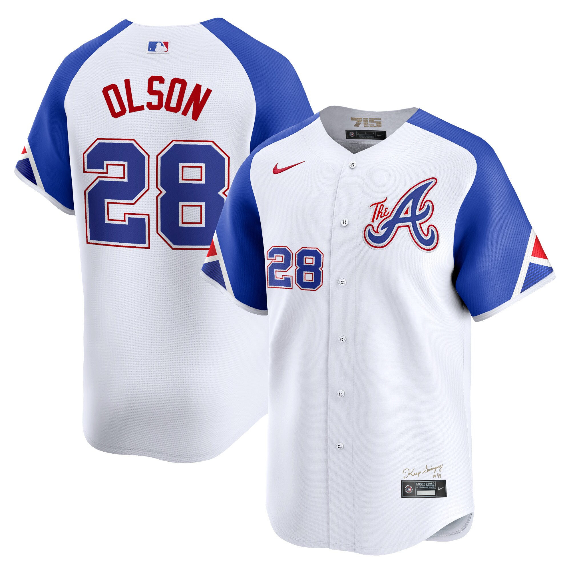 Men's Atlanta Braves Matt Olson White City Connect Limited Player Jersey - JS572