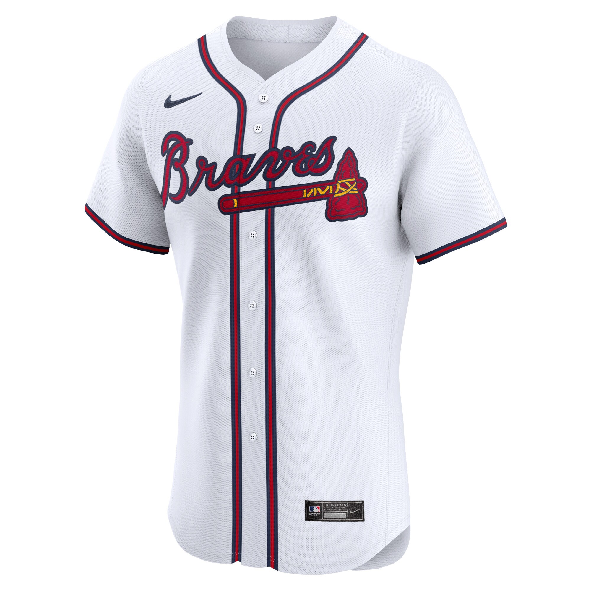 Alternative view of Men's Atlanta Braves Matt Olson White Home Elite Player Jersey - JS875