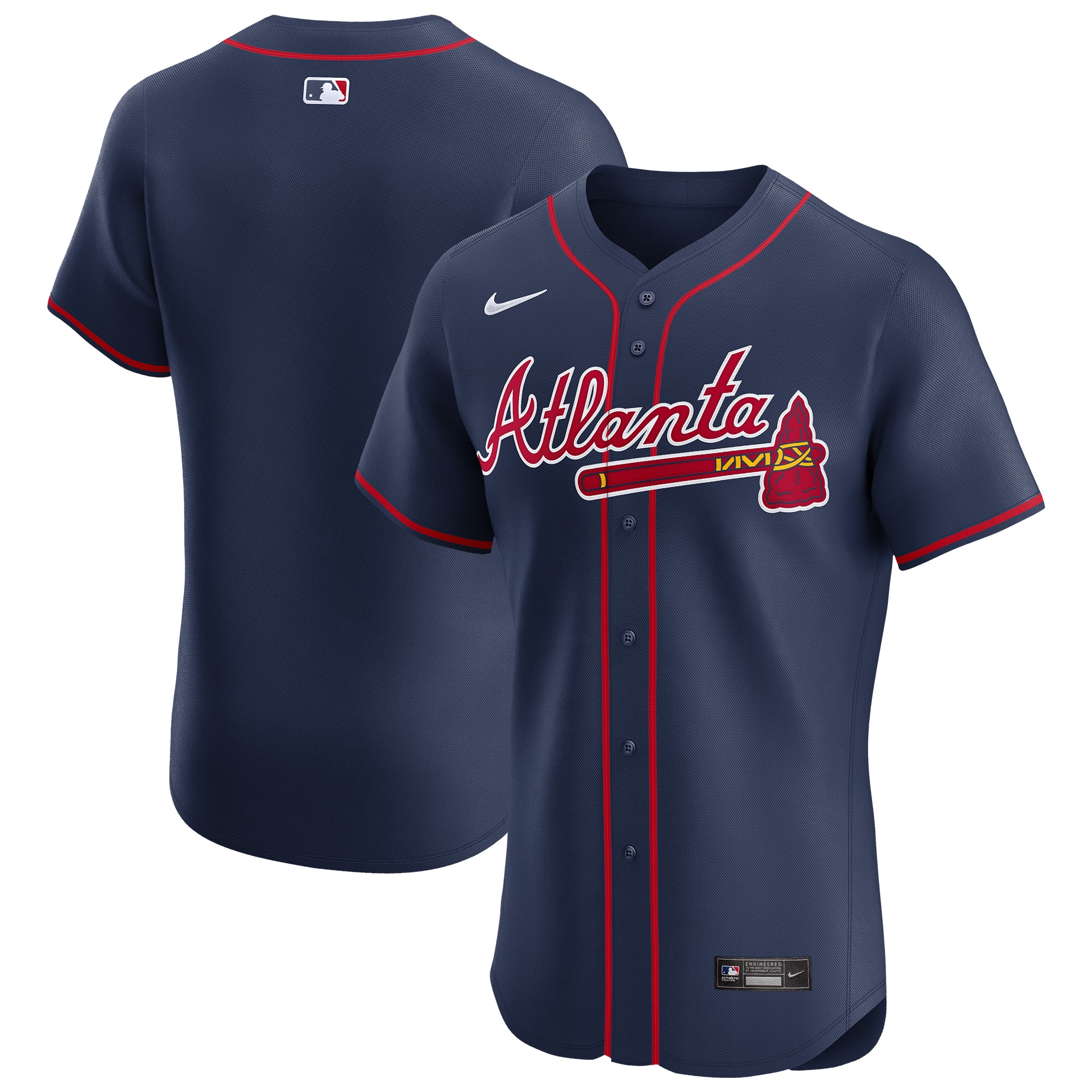 Men's Atlanta Braves Navy Alternate Elite Jersey - JS752