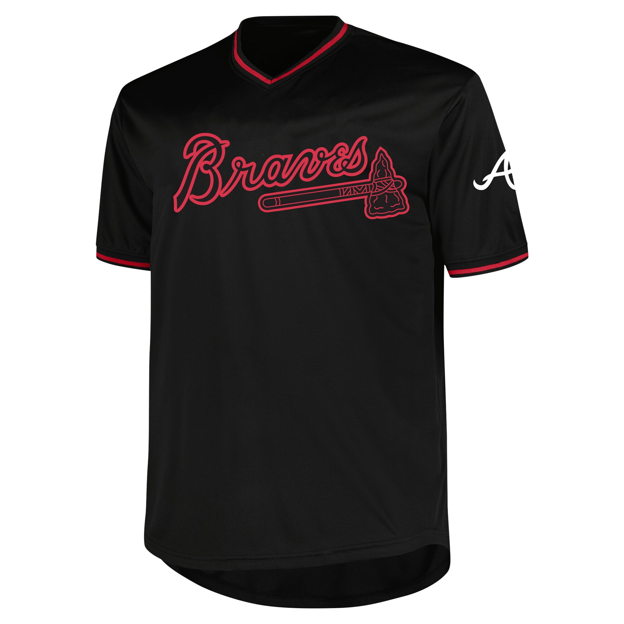 Alternative view of Men's Atlanta Braves Profile Black Big & Tall Pop Fashion Jersey - JS548
