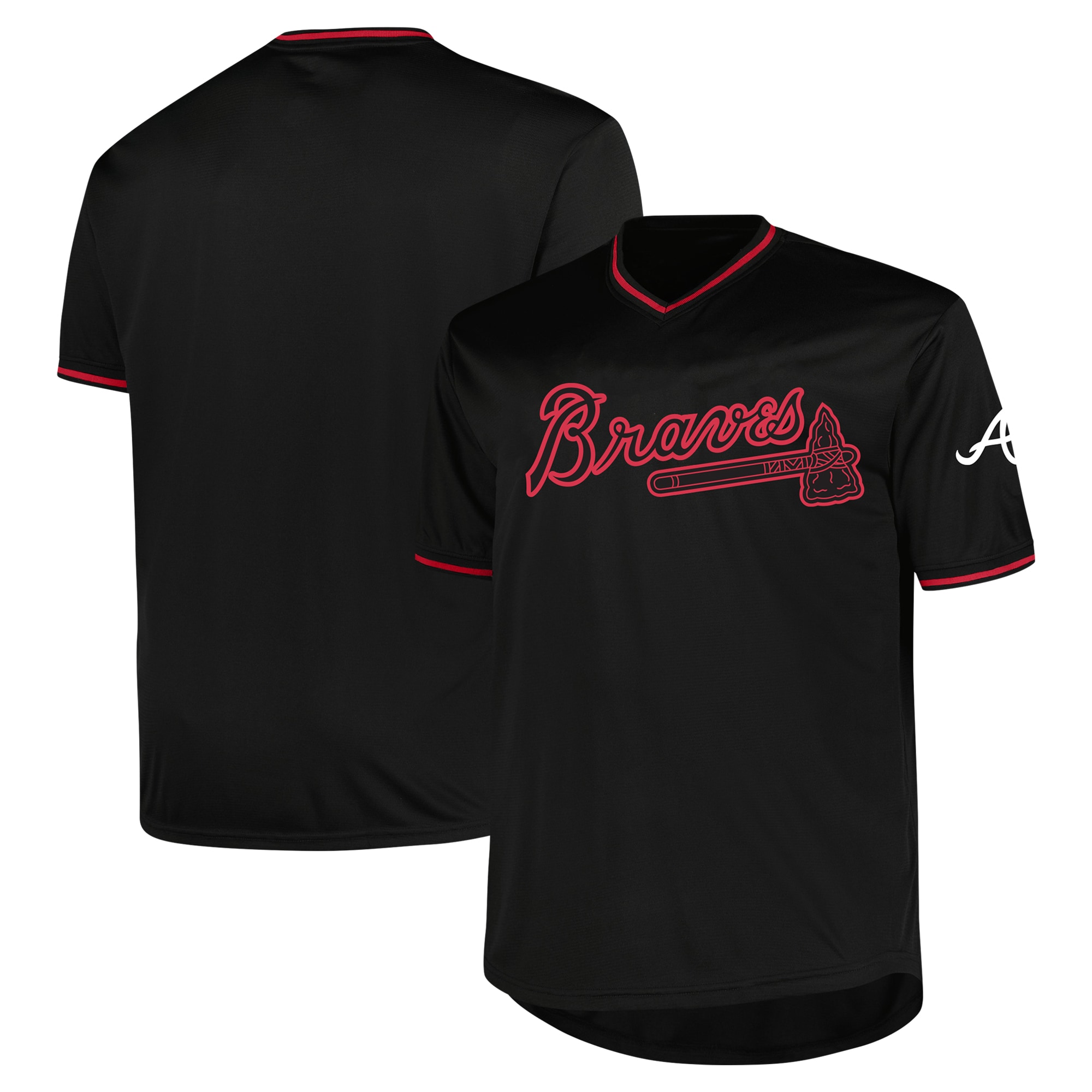 Men's Atlanta Braves Profile Black Big & Tall Pop Fashion Jersey - JS548