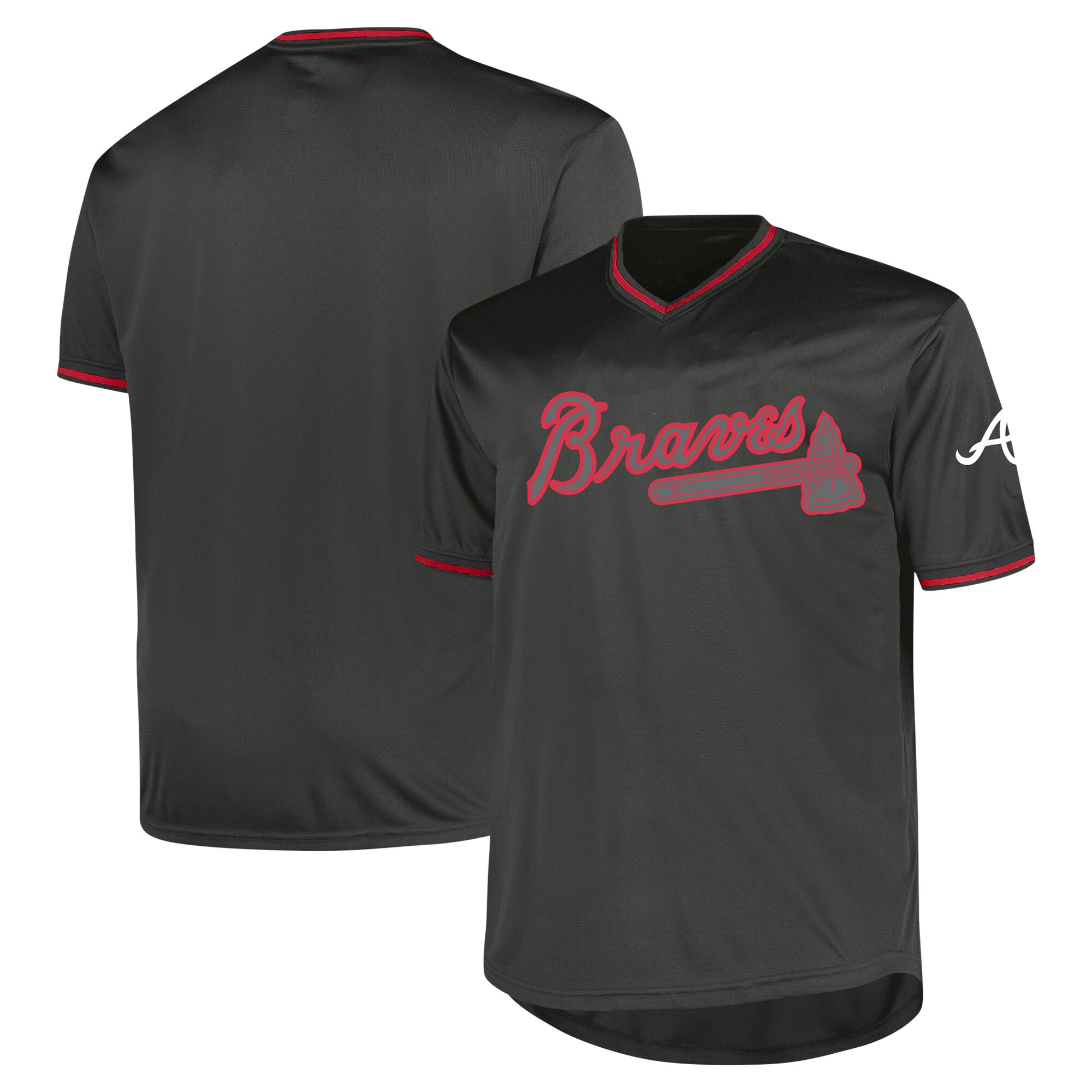 Men's Atlanta Braves Profile Charcoal Big & Tall Pop Fashion Jersey - JS881