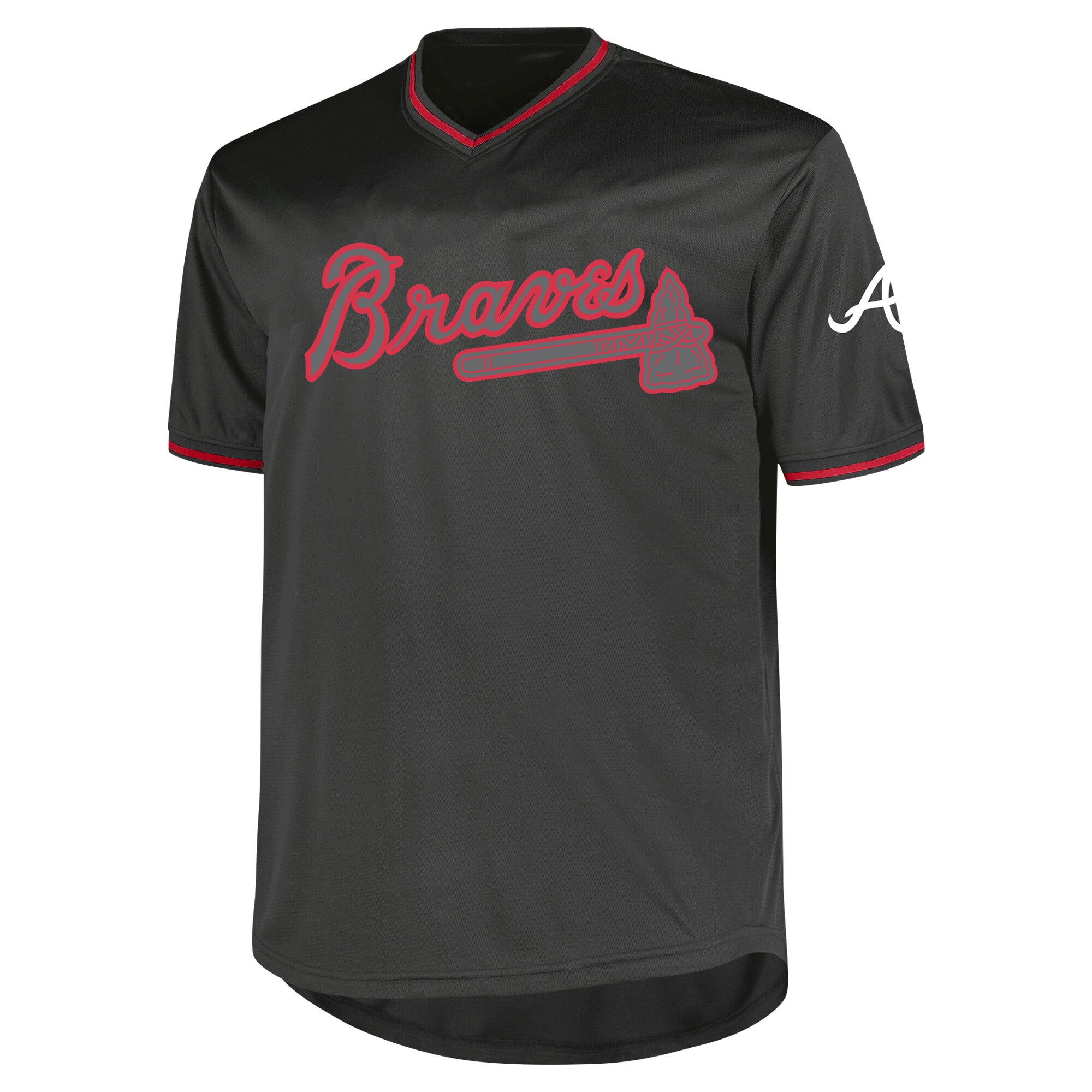 Alternative view of Men's Atlanta Braves Profile Charcoal Big & Tall Pop Fashion Jersey - JS918