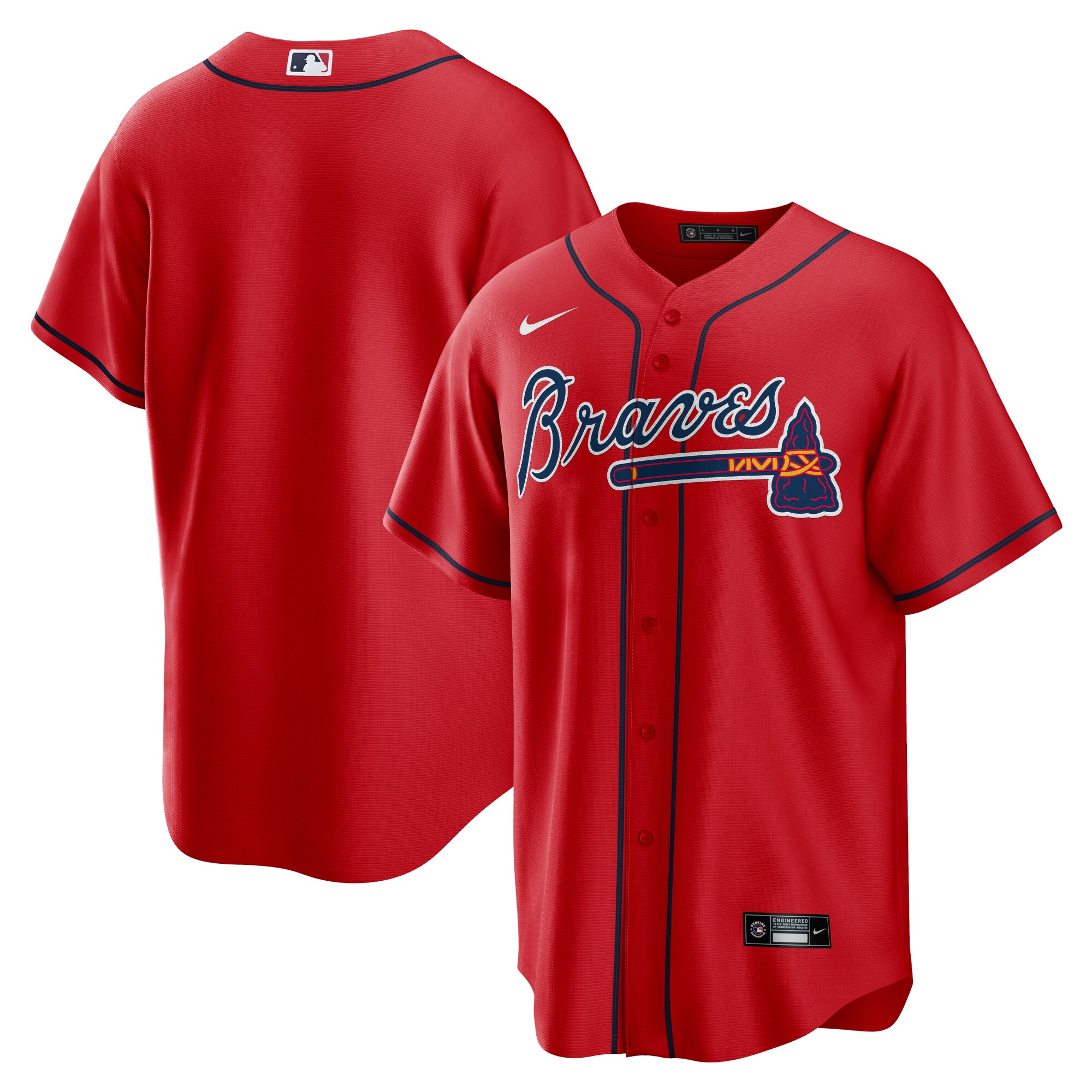 Men's Atlanta Braves Red Alternate Team Jersey - JS854
