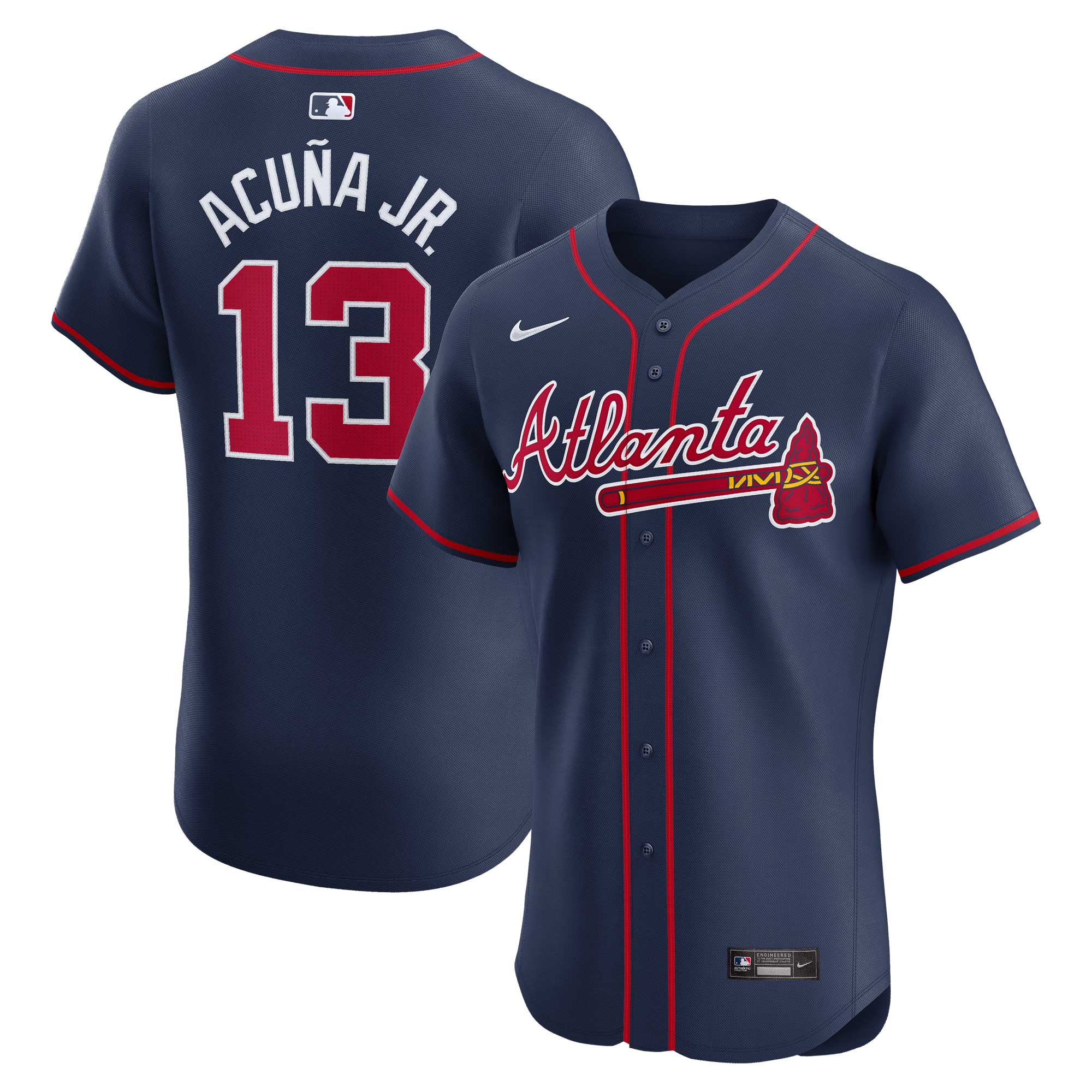 Men's Atlanta Braves Ronald Acuña Jr. Navy Alternate Elite Player Jersey - JS144