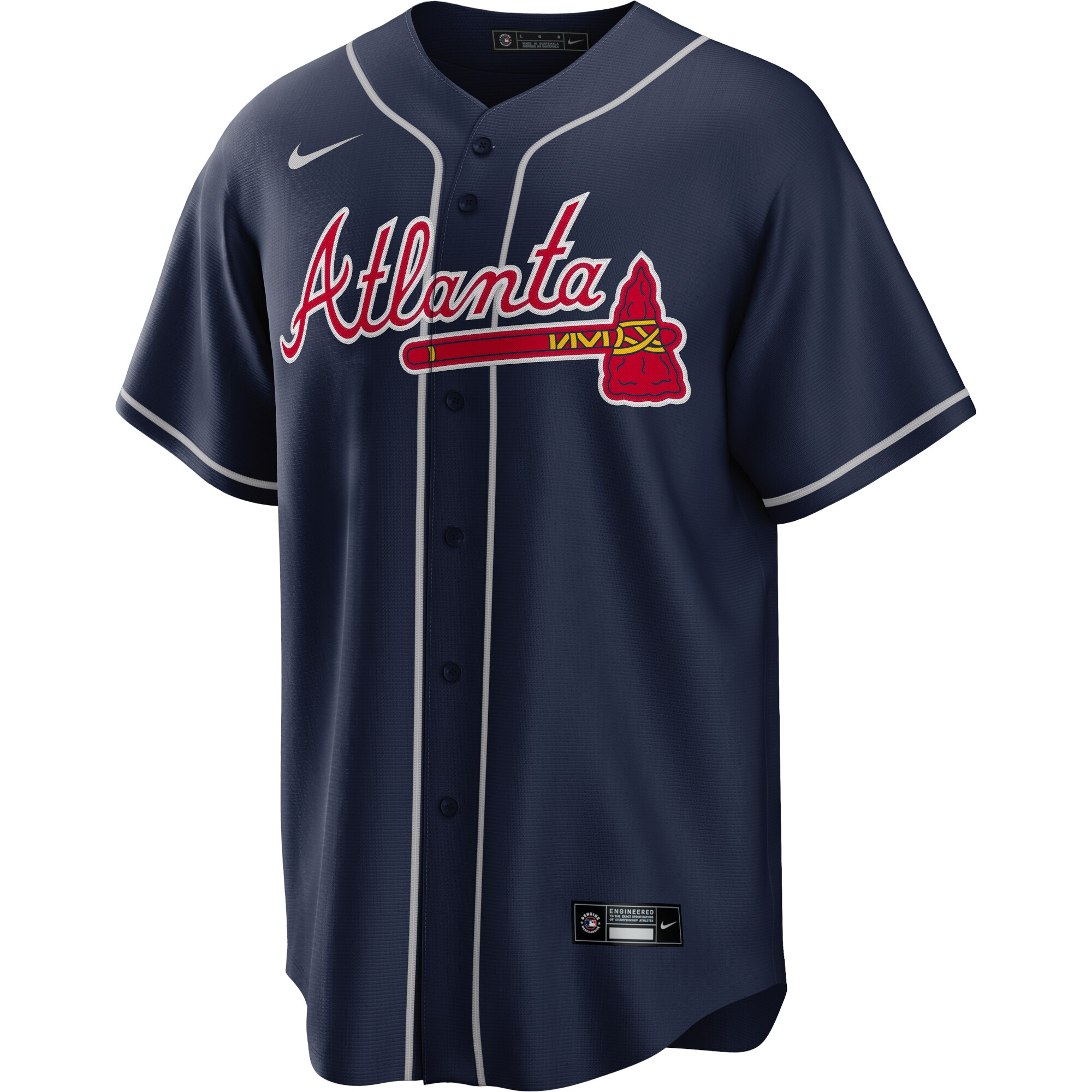 Alternative view of Men's Atlanta Braves Ronald Acuña Jr. Navy Big & Tall Alternate Player Jersey - JS756