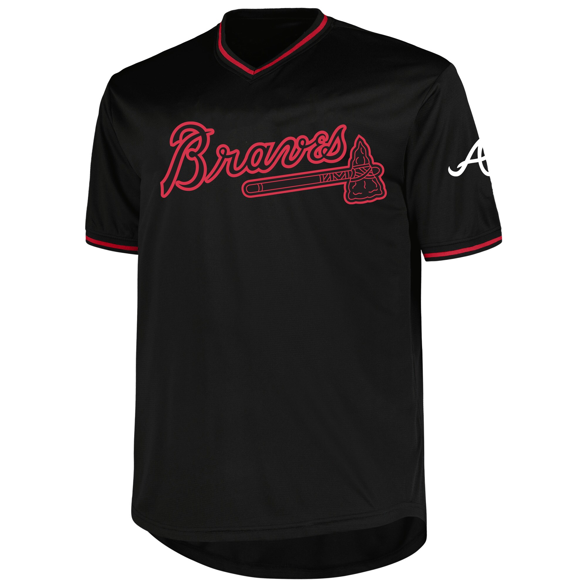 Alternative view of Men's Atlanta Braves Ronald Acuña Jr. Profile Black Big & Tall Pop Fashion Player Jersey - JS922