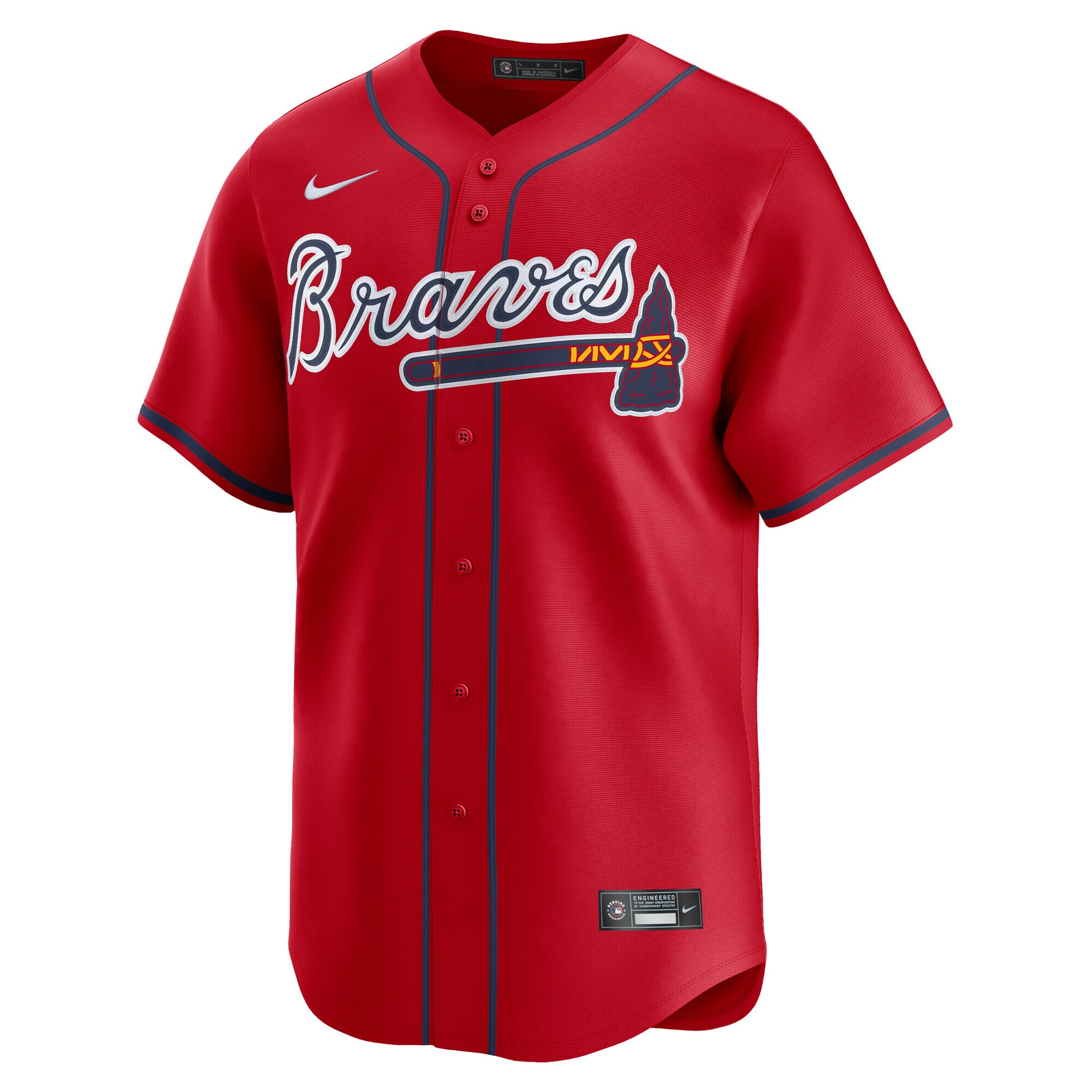 Alternative view of Men's Atlanta Braves Ronald Acuña Jr. Red Alternate Limited Player Jersey - JS761