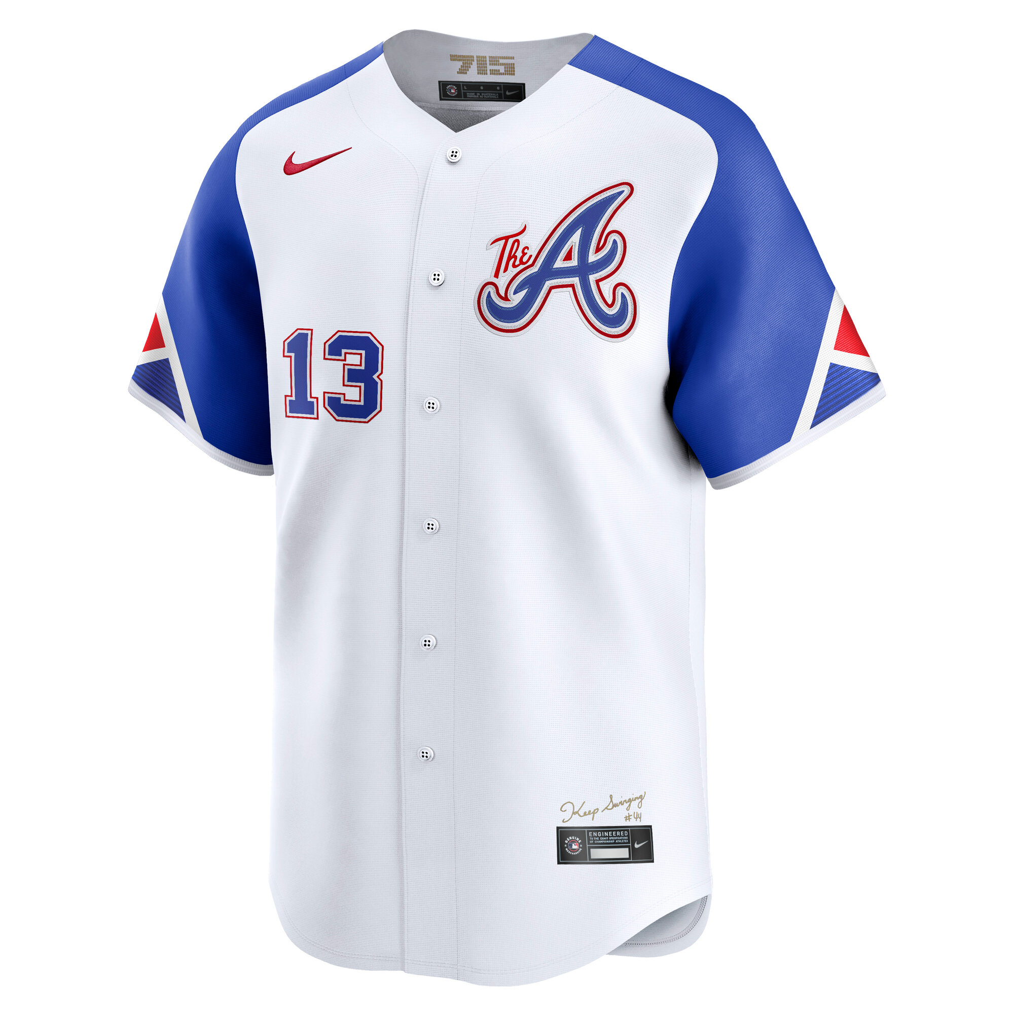 Alternative view of Men's Atlanta Braves Ronald Acuna Jr. White City Connect Limited Player Jersey - JS475