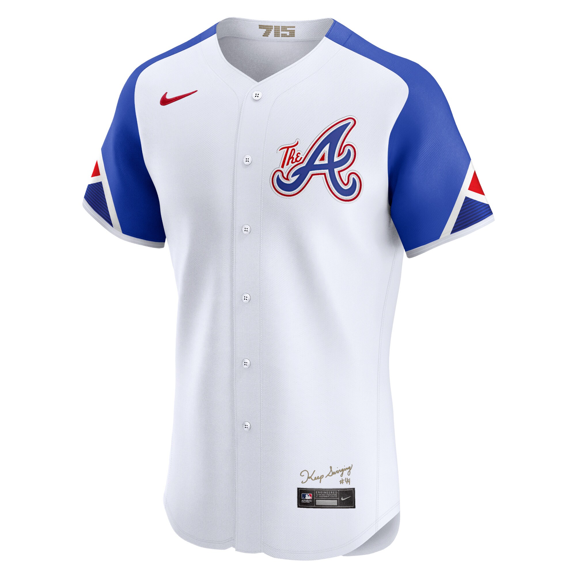 Alternative view of Men's Atlanta Braves White City Connect Elite Jersey - JS855