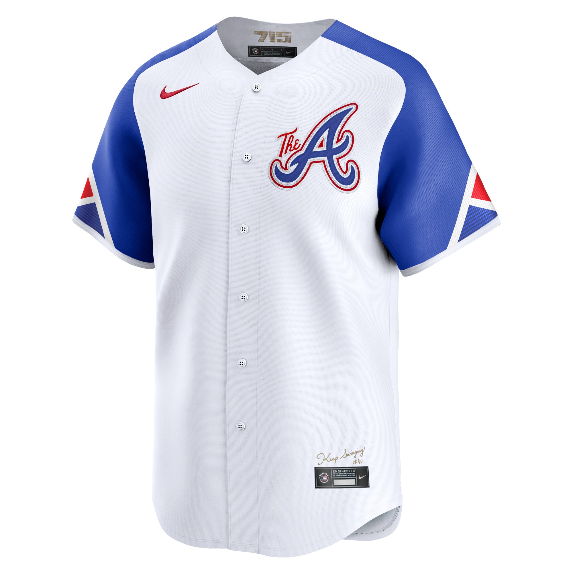 Alternative view of Men's Atlanta Braves White City Connect Limited Jersey - JS208
