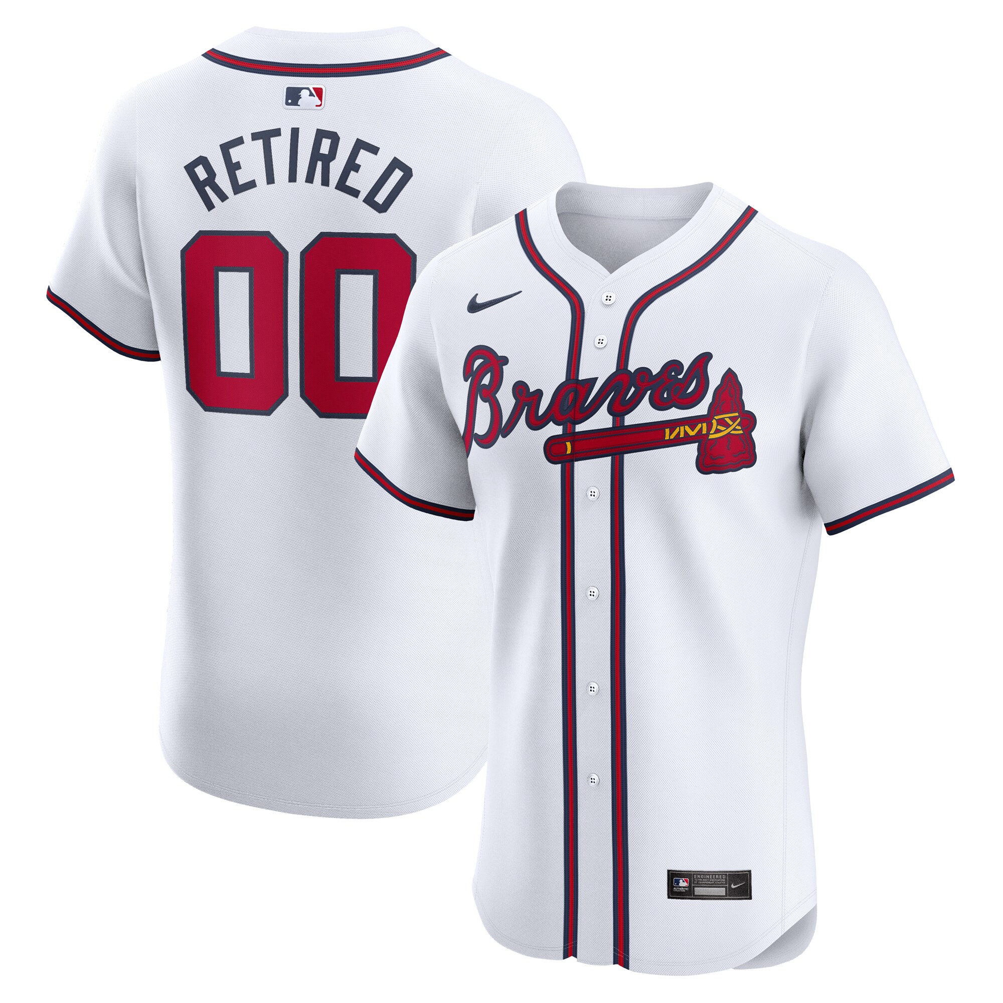 Men's Atlanta Braves White Home Elite Pick-A-Player Retired Roster Jersey - JS273
