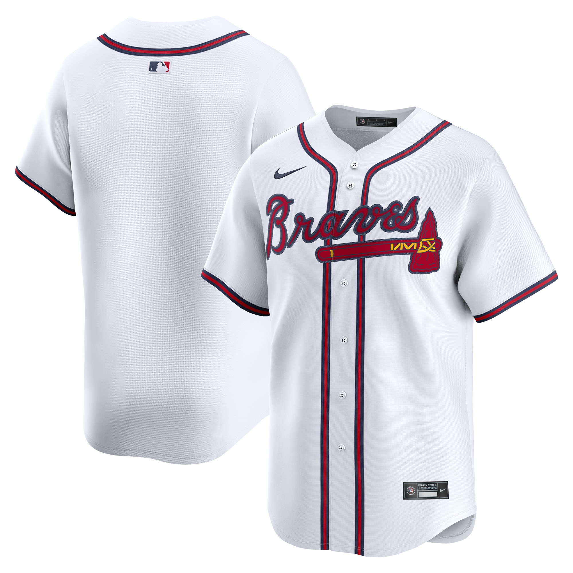 Men's Atlanta Braves White Home Limited Jersey - JS857