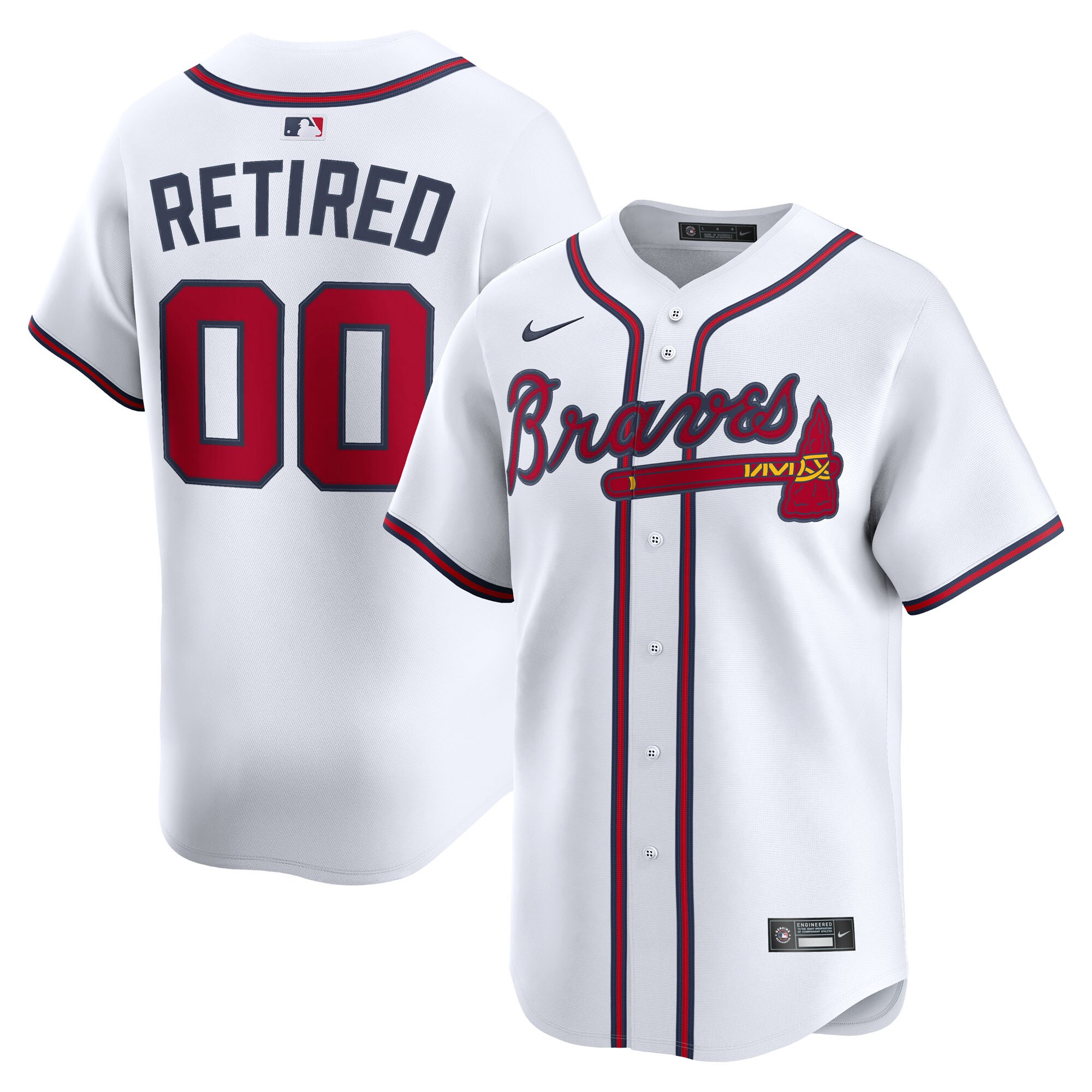 Men's Atlanta Braves White Home Limited Pick-A-Player Retired Roster Jersey - JS415