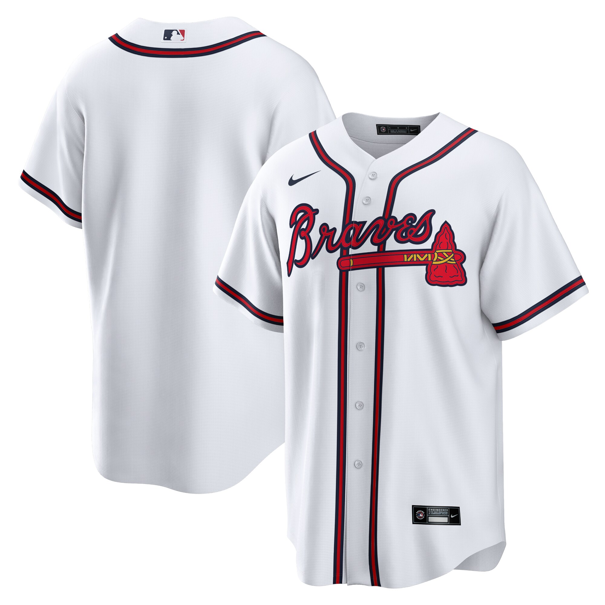 Men's Atlanta Braves White Home Team Jersey - JS426
