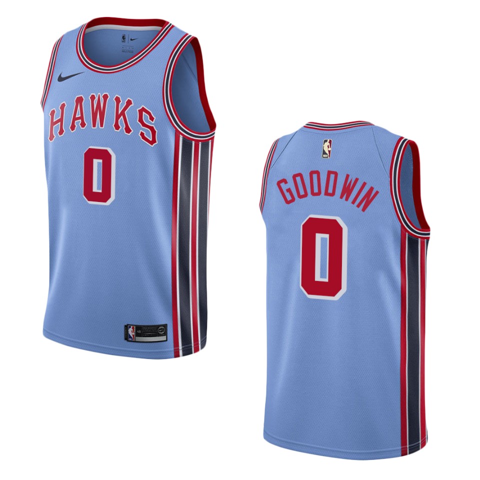 Men's Atlanta Hawks #0 Brandon Goodwin Hardwood Classics Swingman Jersey - Light Blue