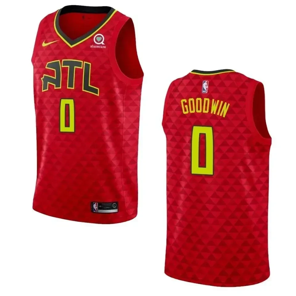 Men's Atlanta Hawks 0 Brandon Goodwin Statement Swingman Jersey - Red - JS994 