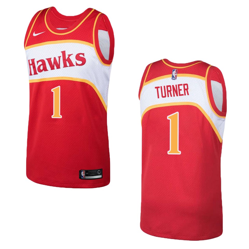 Men's Atlanta Hawks #1 Evan Turner Hardwood Classics Swingman Jersey - Red