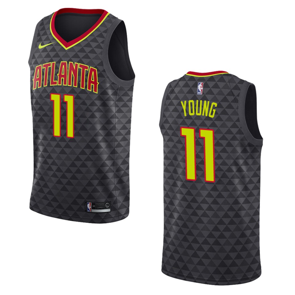 Men's Atlanta Hawks #11 Trae Young Icon Swingman Jersey - Black