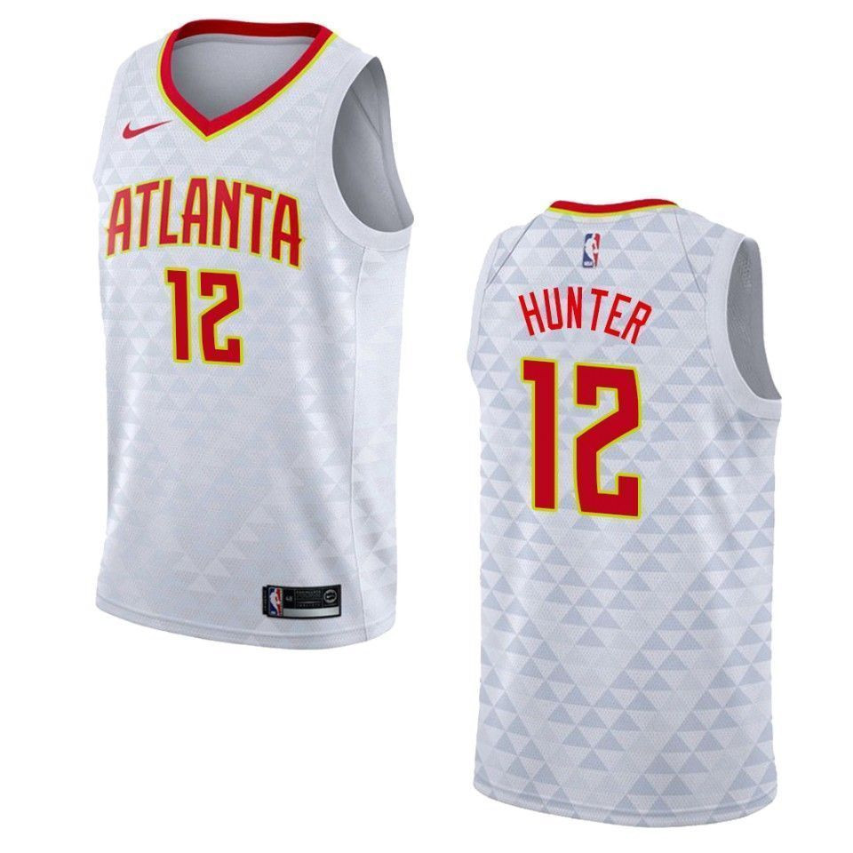 Men's Atlanta Hawks 12 De'andre Hunter Association Swingman Jersey - White - JS402 
