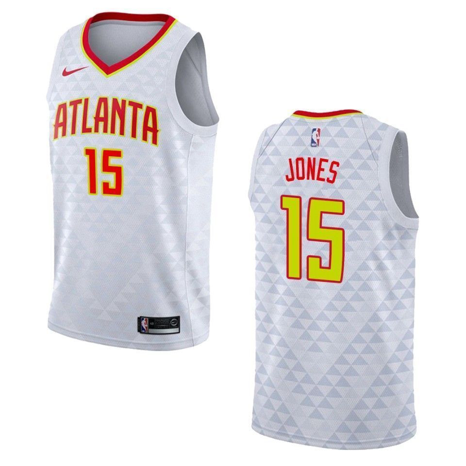 Men's Atlanta Hawks 15 Damian Jones Association Swingman Jersey - White - JS419 