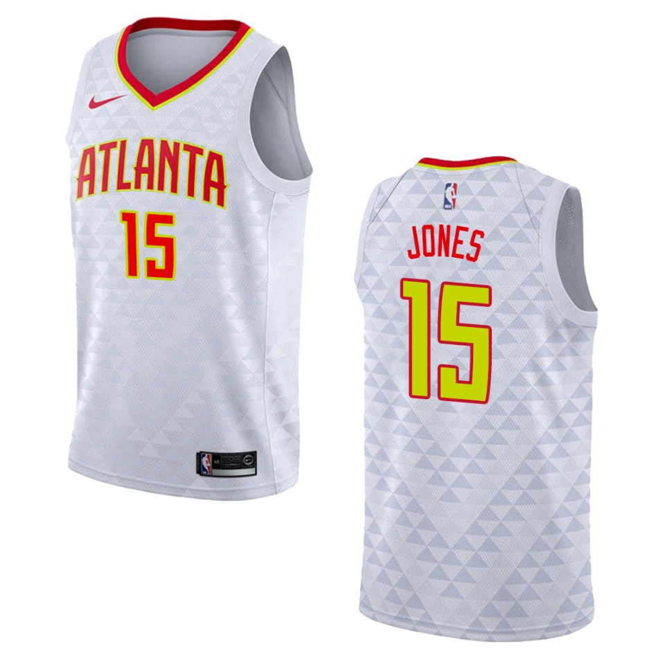 Men's Atlanta Hawks #15 Damian Jones Association Swingman Jersey - White
